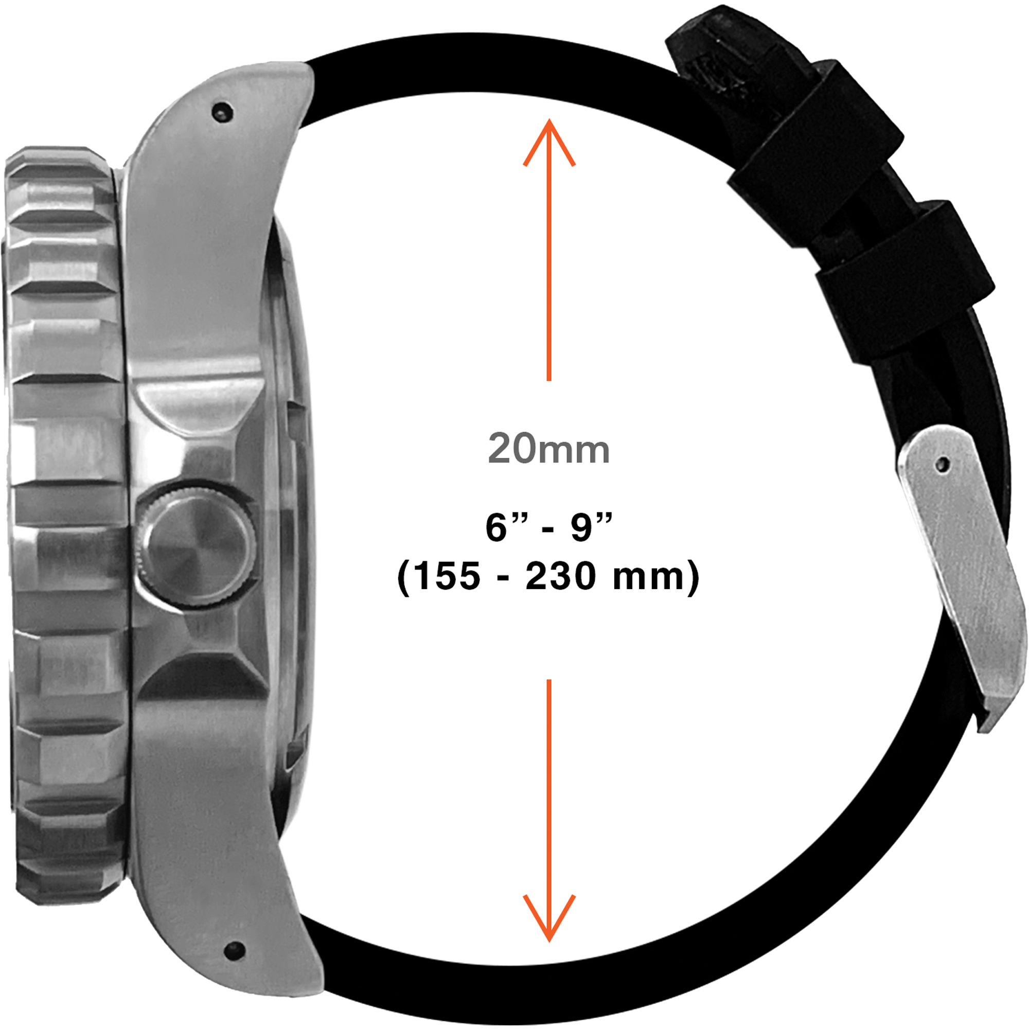 Grande montre automatique de plongée, Numérique, À piles, 41 mm, Noir – Image 6