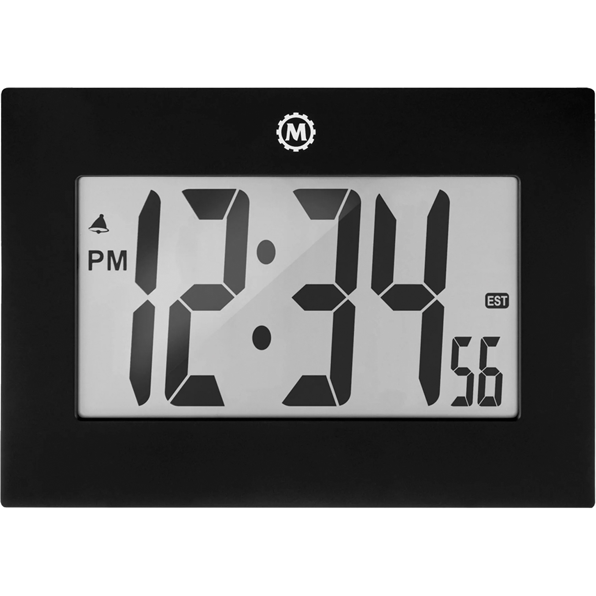 Horloge à grand cadre, Numérique, À piles, 9" la x 1" p x 6,5" h, Noir