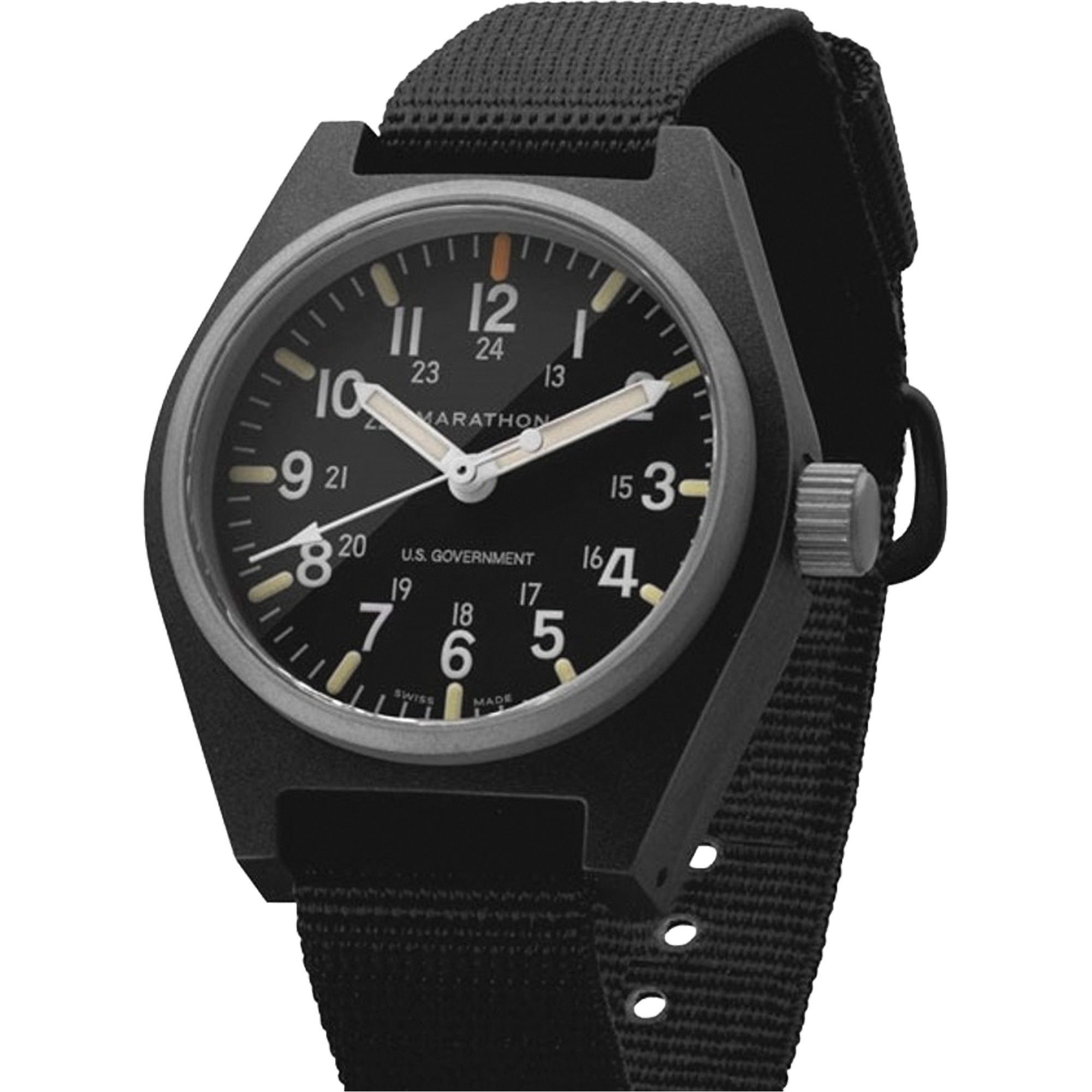 Montre au quartz d'usage général avec MaraGloMC, Analogique, À piles, 0,6" la x 1,3" p x 0,4" h, Noir