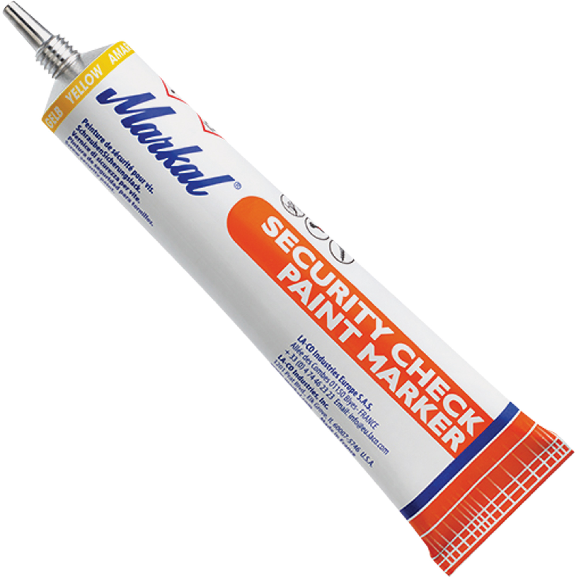 Marqueur de peinture de contrôle de sécurité, 1,7 oz, Tube, Jaune