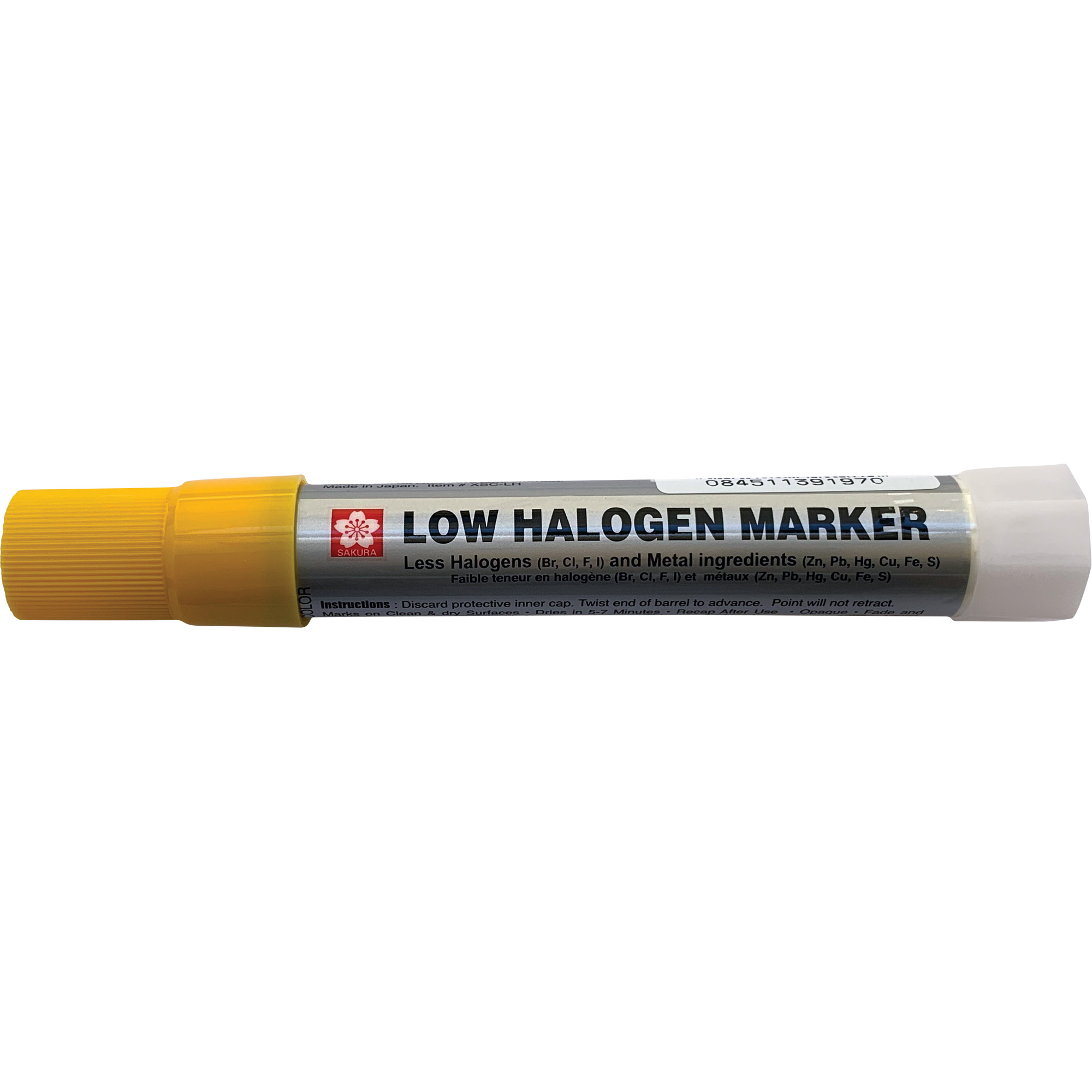 Marqueur à faible teneur en halogènes et en chlorures Solid MarkerMD, Bâton plein, Jaune