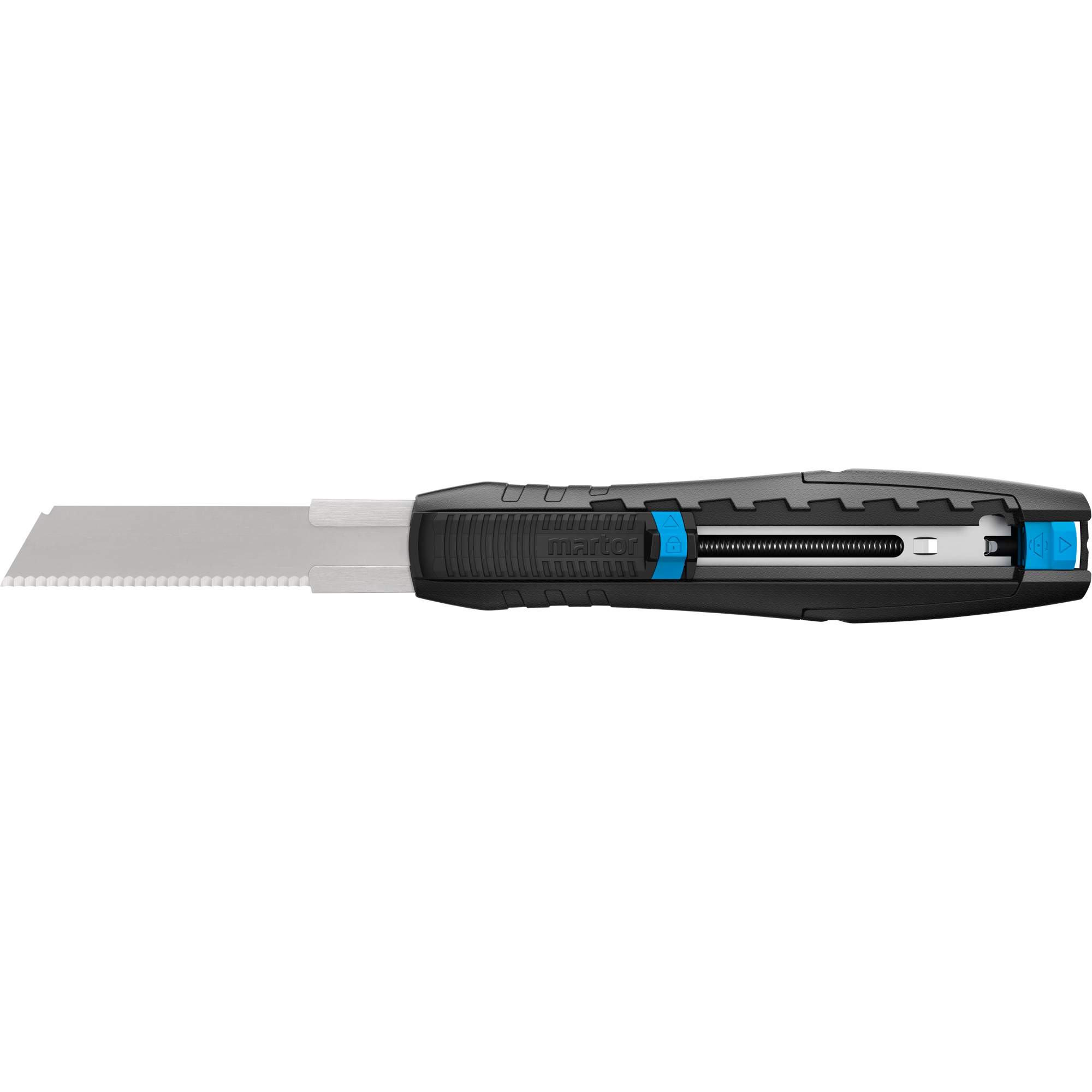 Couteau de sécurité rétractable Secubase 383 avec lame dentelée, 73 mm