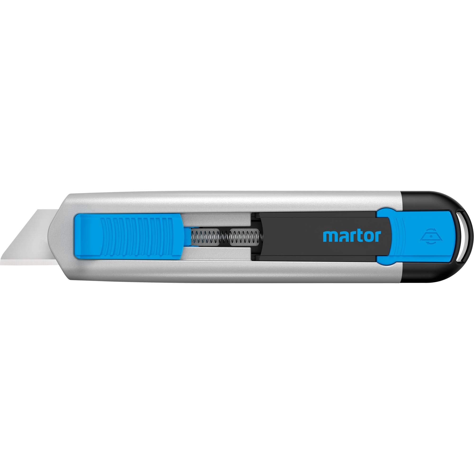 Couteau de sécurité rétractable Secubase 525 avec lame à pointe émoussée, 18 mm, Prise en Aluminium