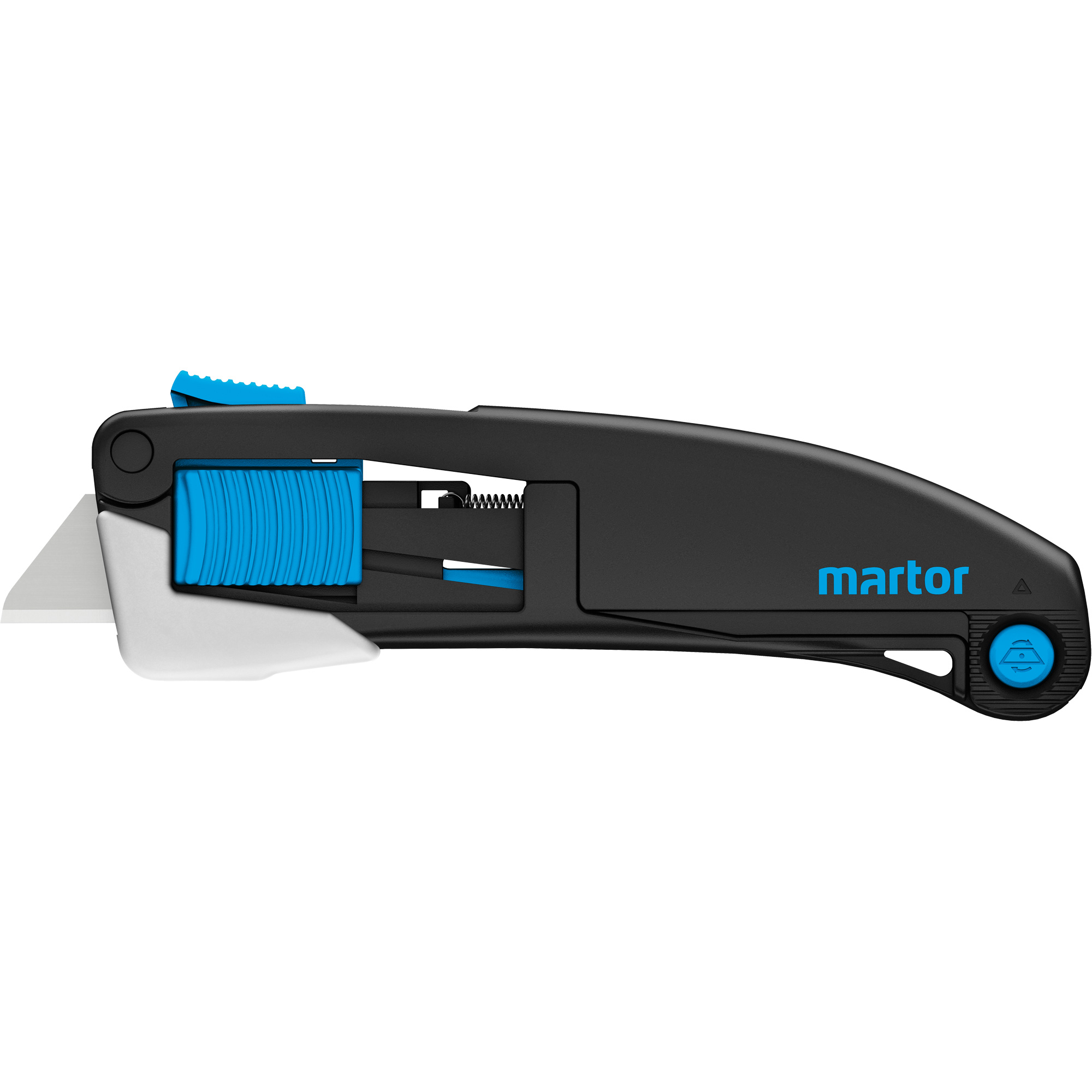 Couteau entièrement autorétractable Maxisafe avec capuchon métallique, 16 mm, Acier inoxydable, Prise en Plastique