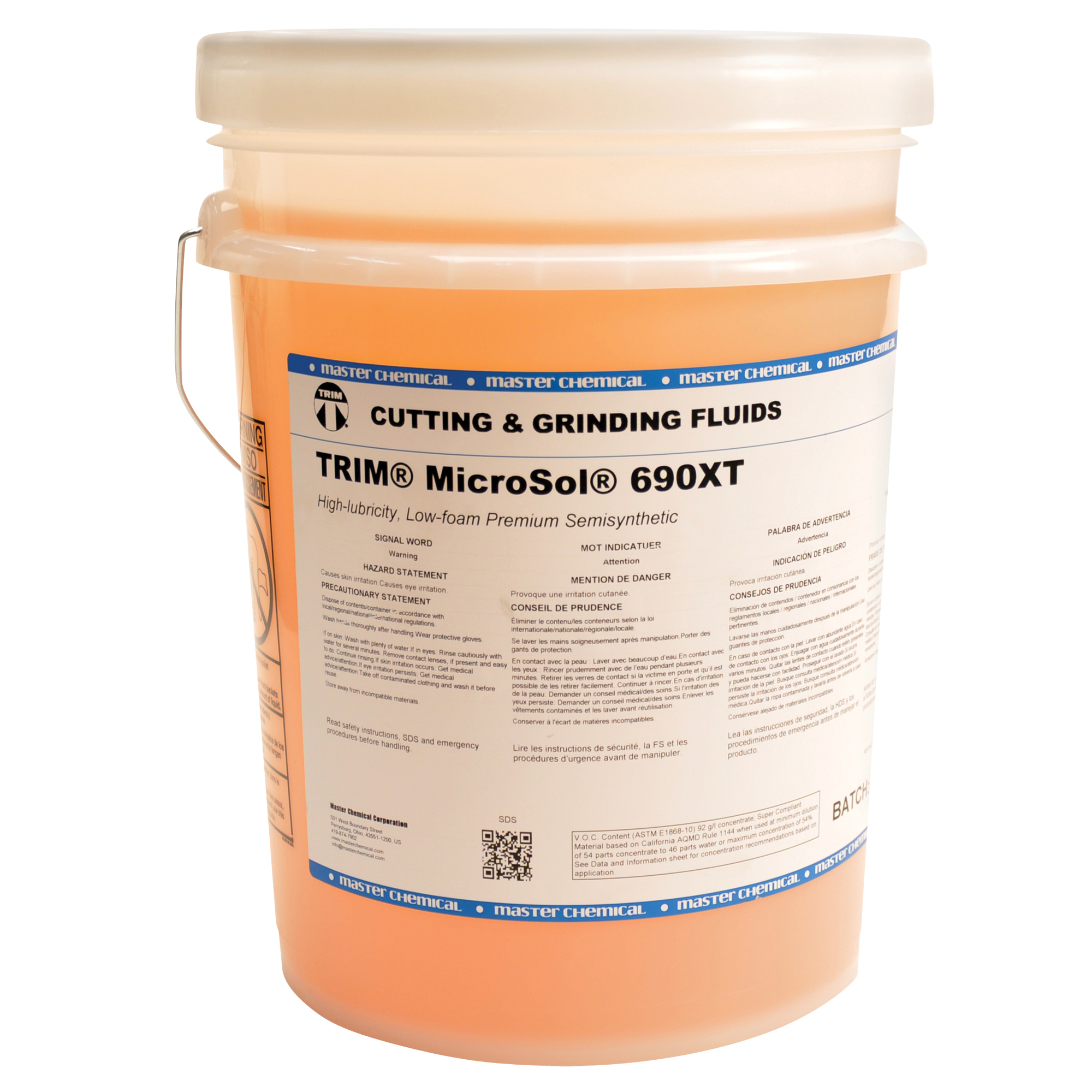 Fluide de refroidissement semi-synthétique 690XT MicrosolMD TRIMMD, Seau