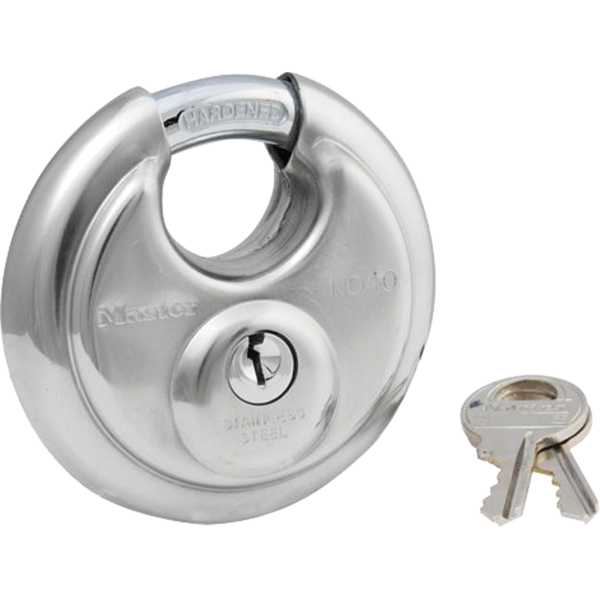 Cadenas à arceau protégé, Clés différentes, Acier inoxydable, Largeur de 2-3/4"