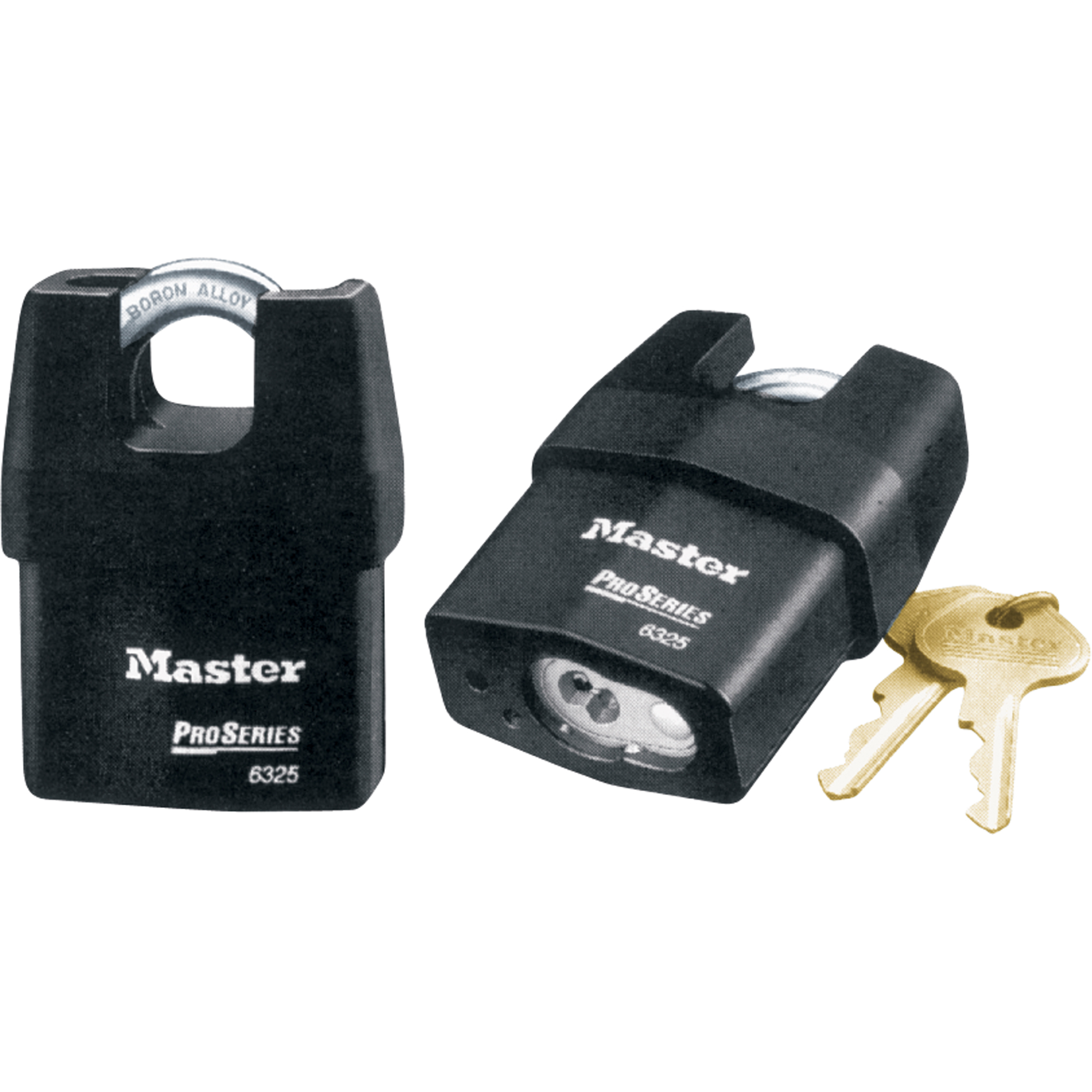 Cadenas à arceau protégé, Clés différentes, Acier laminé, Largeur de 2-3/8"