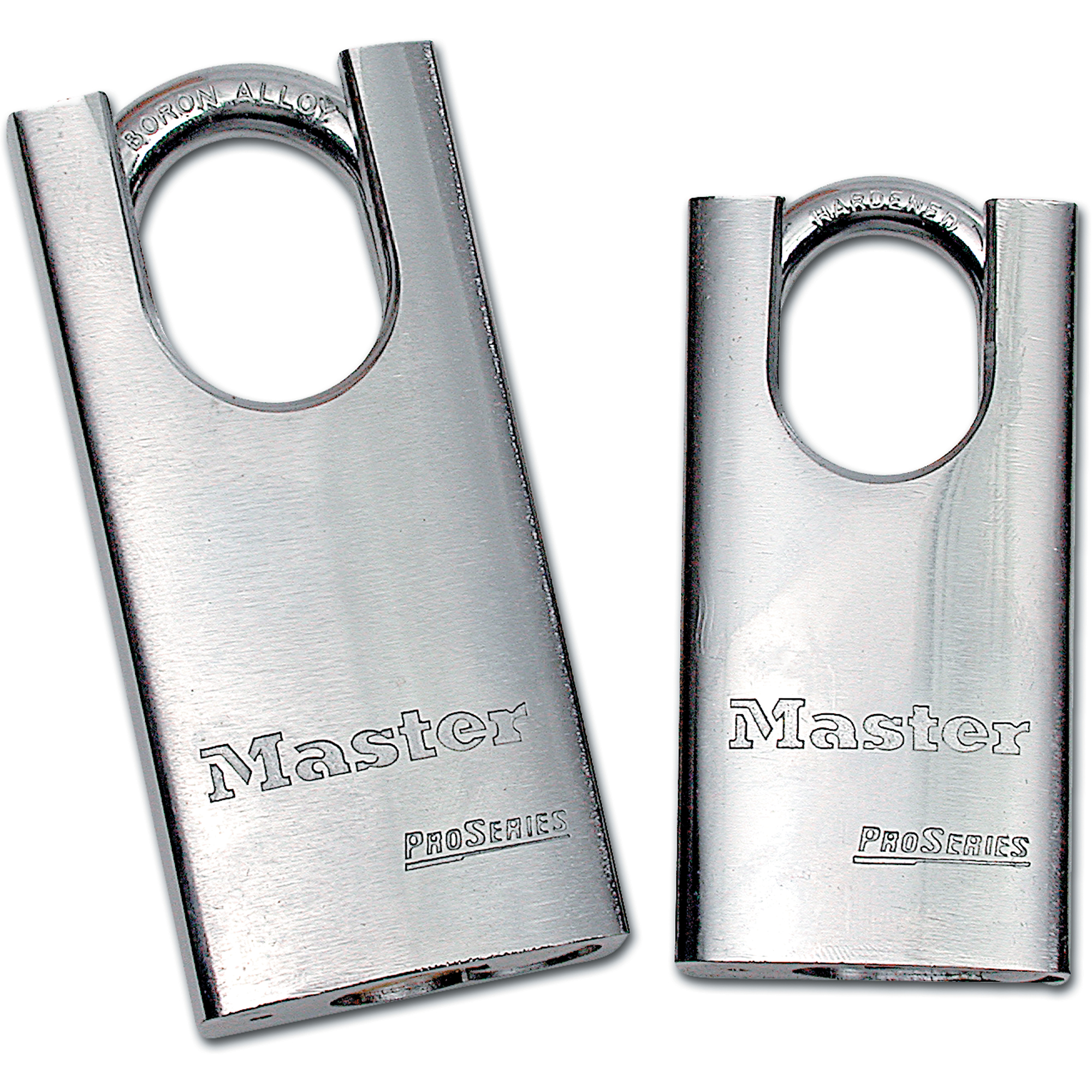 Cadenas à arceau protégé, Clés différentes, Acier trempé, Largeur de 1-3/4"
