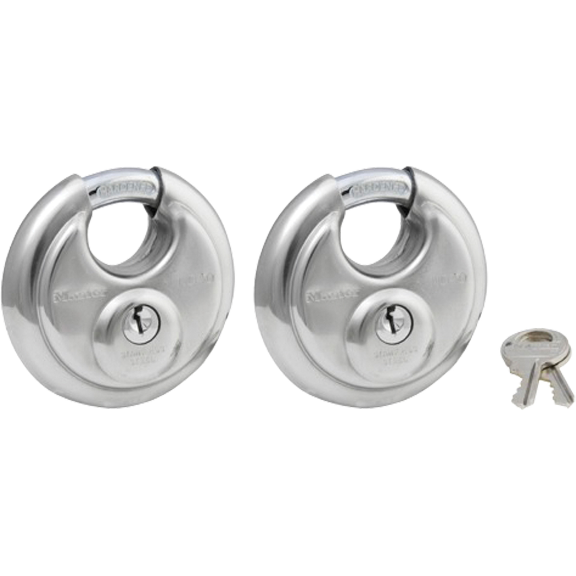 Cadenas à arceau protégé, Clés identiques, Acier inoxydable, Largeur de 2-3/4"