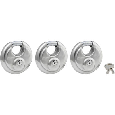 Cadenas à arceau protégé, Clés identiques, Acier inoxydable, Largeur de 2-3/4"
