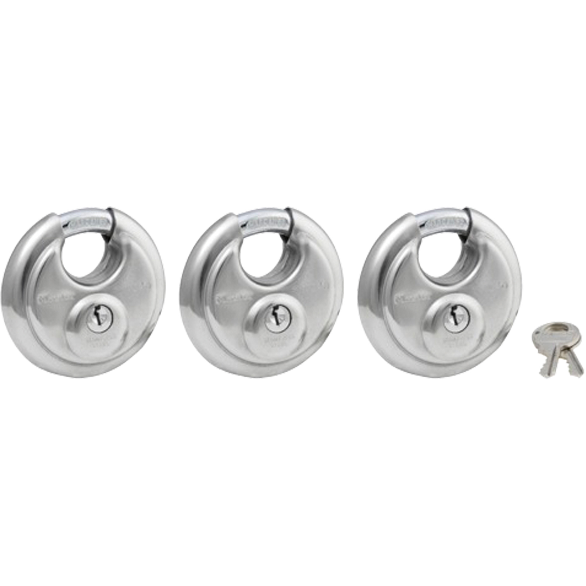 Cadenas à arceau protégé, Clés identiques, Acier inoxydable, Largeur de 2-3/4"