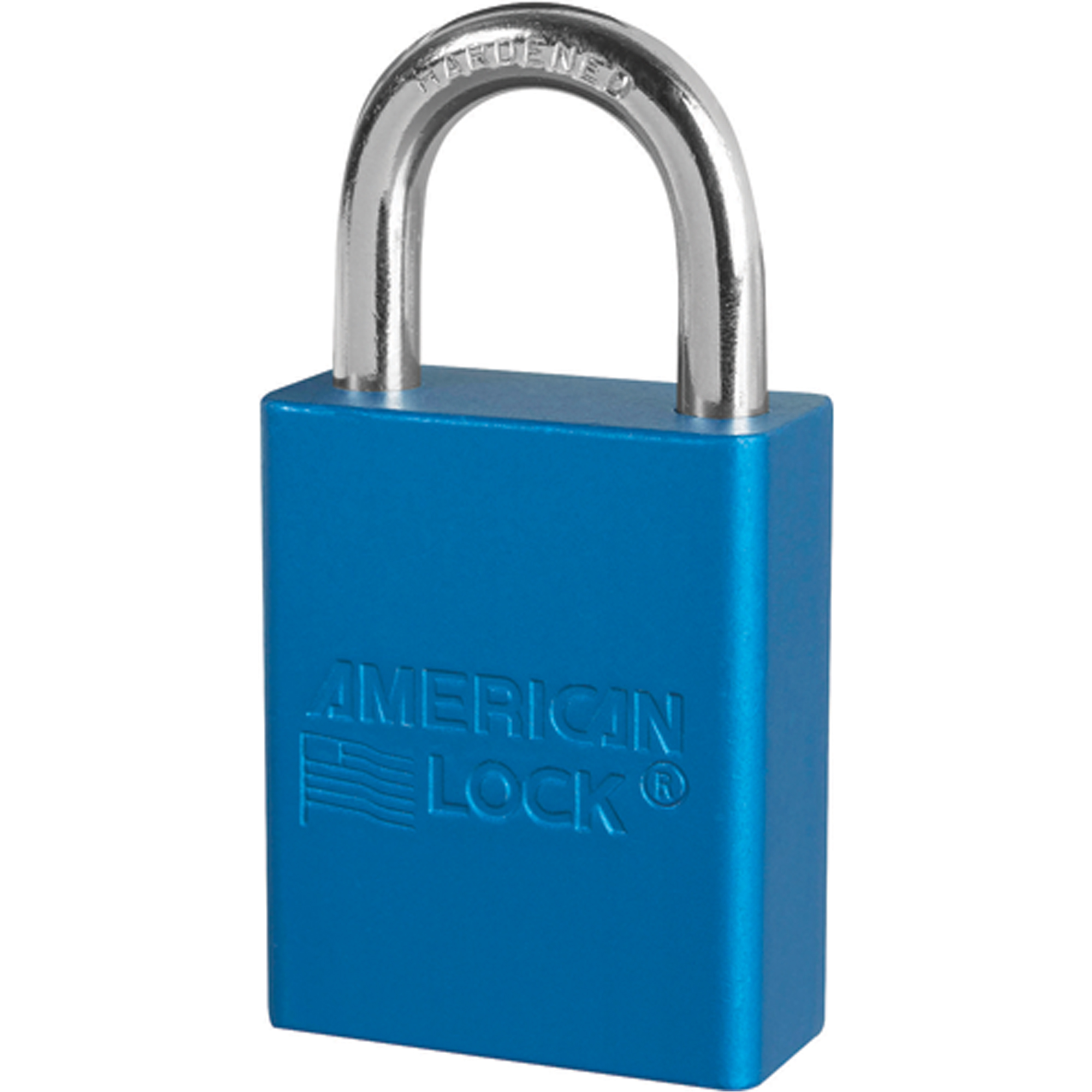 Cadenas anodisé, Cadenas de sécurité, Clés différentes, Aluminium, Largeur de 1-1/2"
