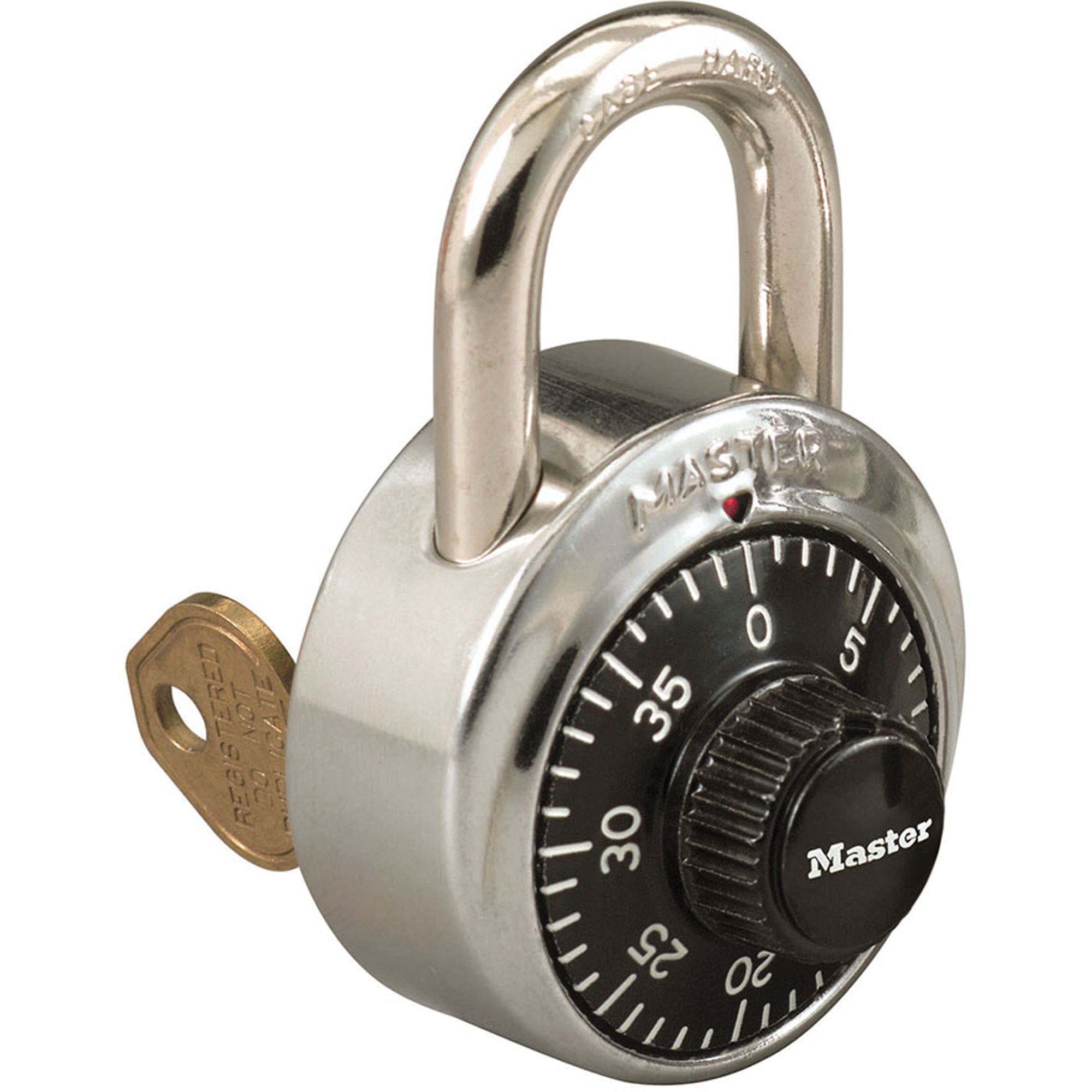 Cadenas de série 1525 avec clé de contrôle en option, Combinaison, Acier inoxydable, Largeur de 1-7/8"