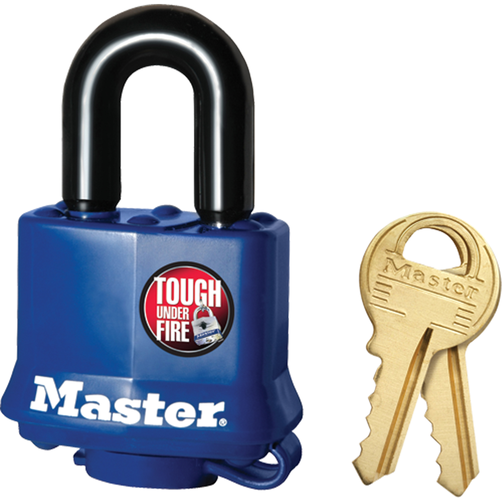 Cadenas résistant aux intempéries, Clés différentes, Acier laminé, Largeur de 1-9/16"