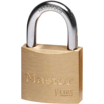 Cadenas V-Line, Clés différentes, Revêtement en laiton, Largeur de 1-1/2"