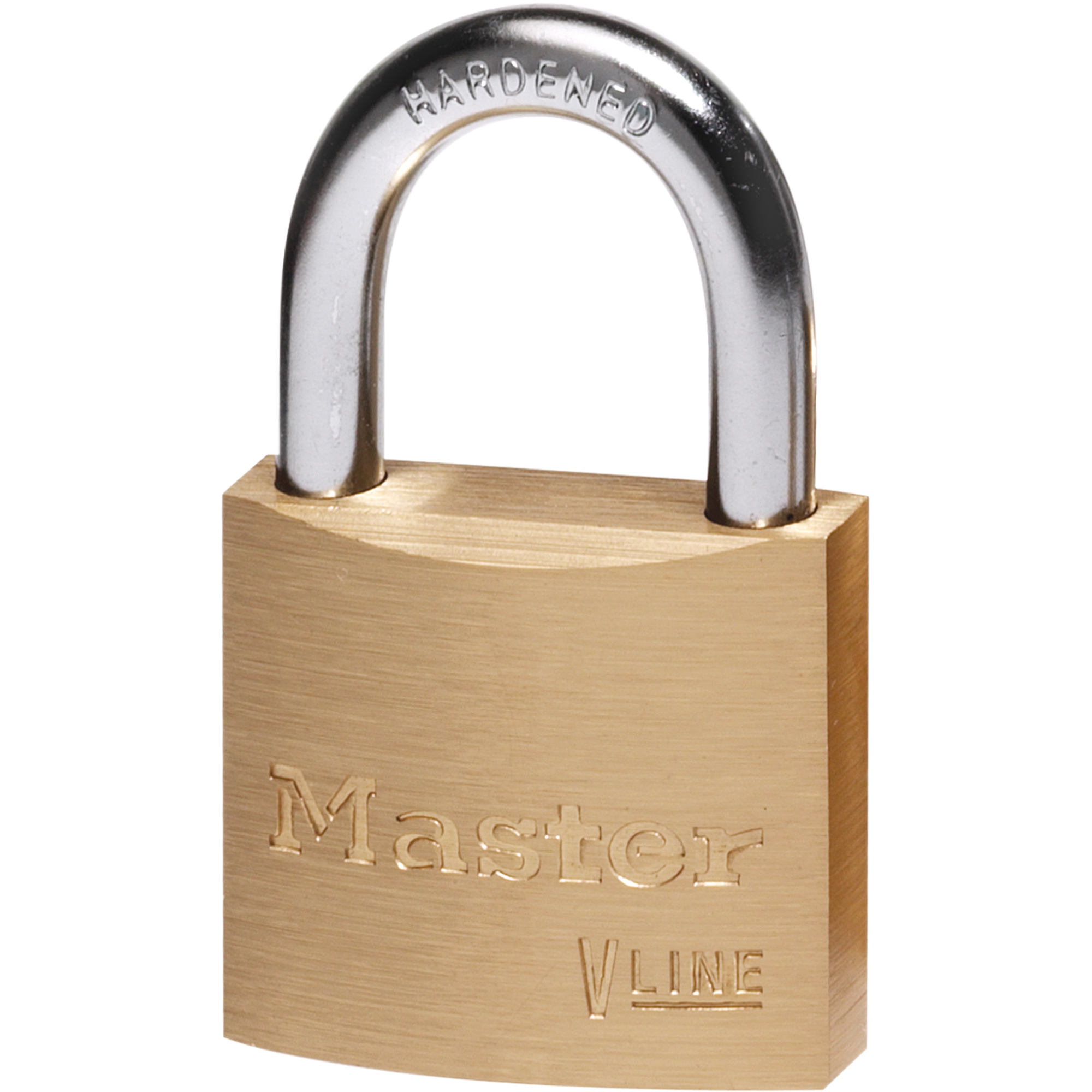Cadenas V-Line, Clés différentes, Revêtement en laiton, Largeur de 1-1/2"