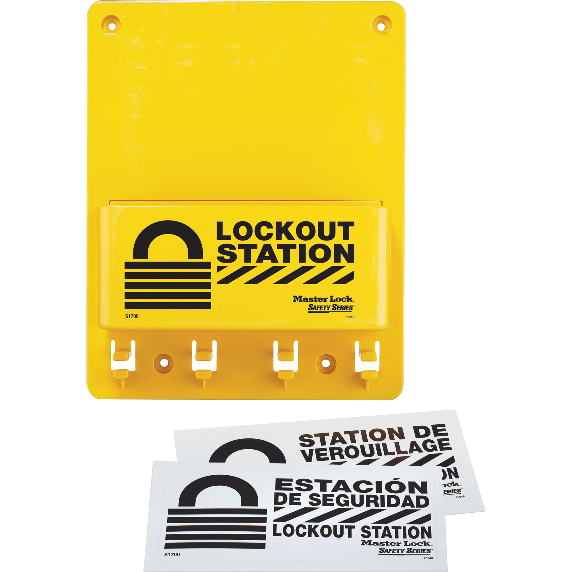 Poste de verrouillage compacte, Cadenas Aucune, Capacité de 4, Cadenas Non compris