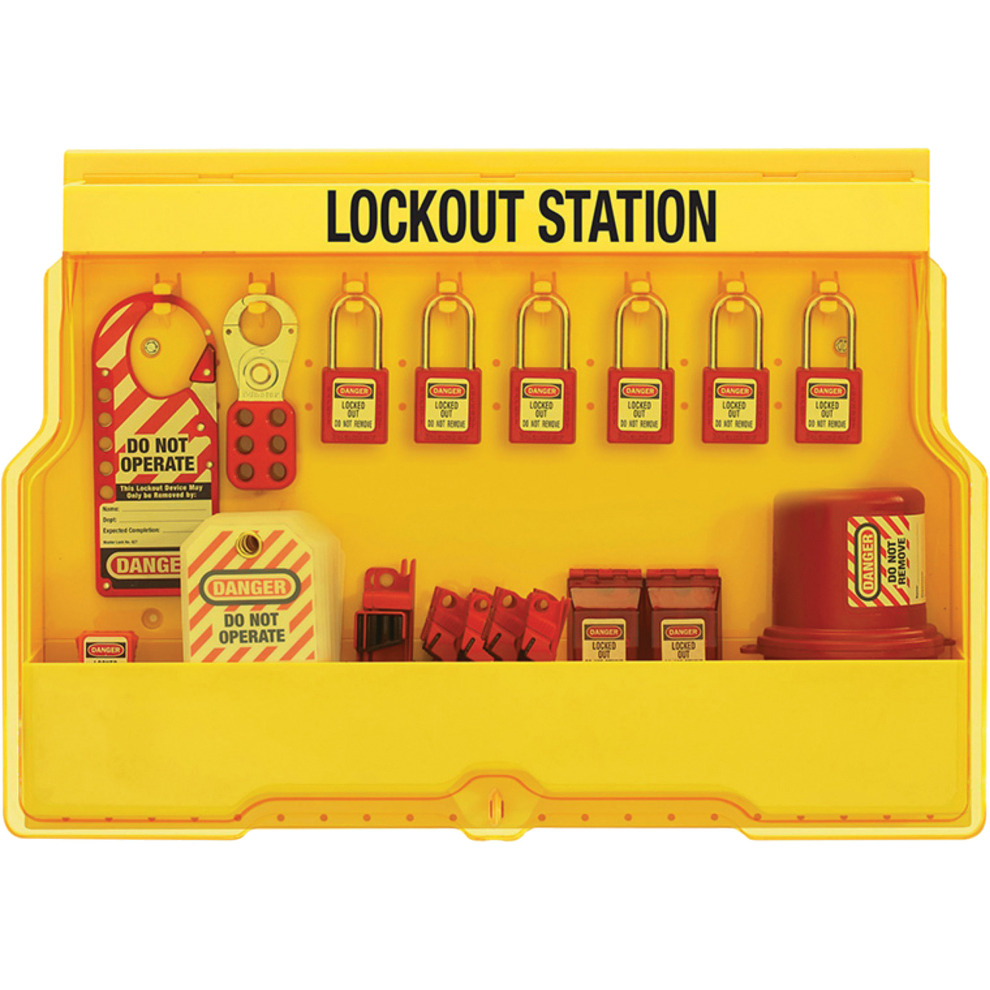 Station de cadenassage d’appareils électriques de qualité supérieure, Cadenas Thermoplastique, Capacité de 16, Cadenas Compris