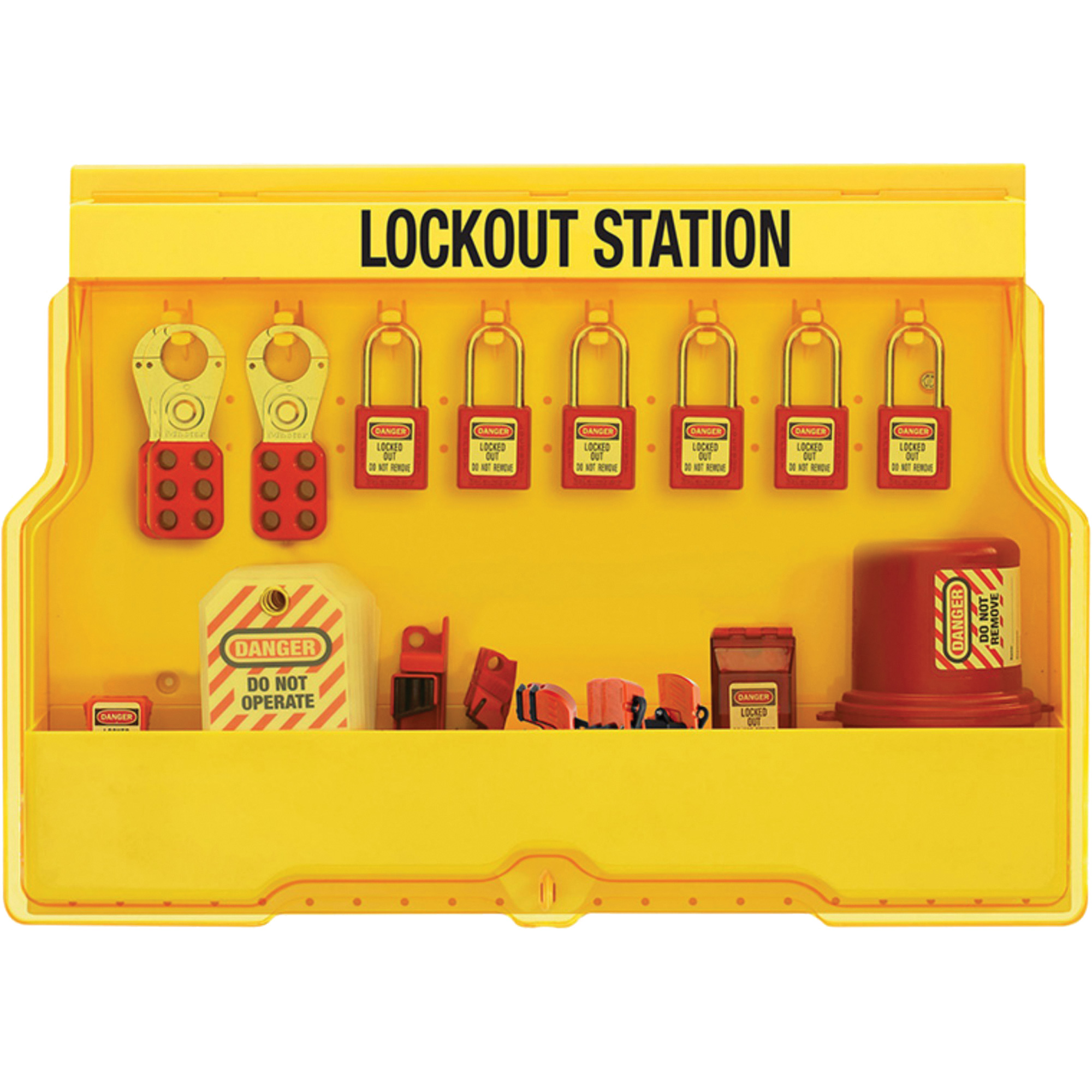 Station de cadenassage d’appareils électriques de qualité supérieure, Cadenas Thermoplastique, Capacité de 16, Cadenas Compris