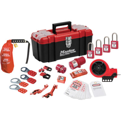 Trousse de cadenassage avec cadenas en thermoplastique de qualité supérieure ZenexMC, Ensemble Électrique, 21 composants compris