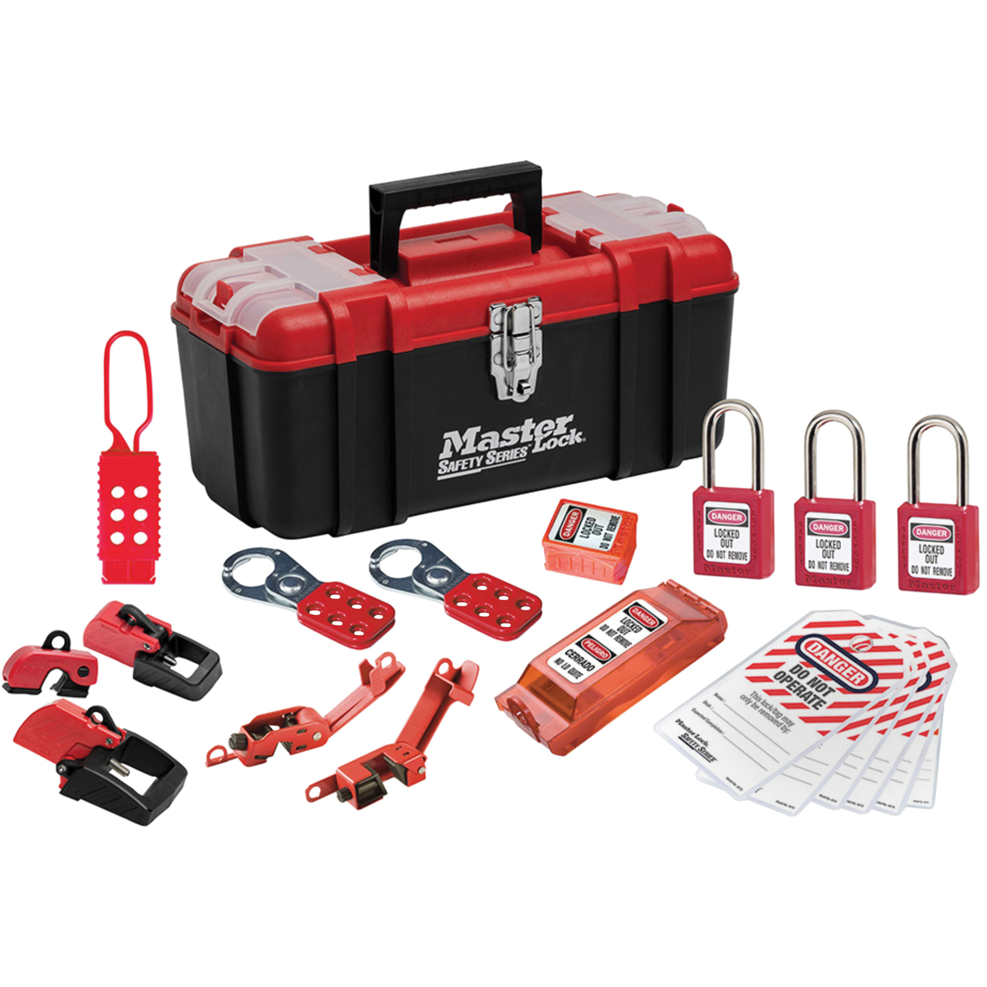 Trousse de cadenassage avec serrures en thermoplastique ZenexMC, Ensemble Électrique, 20 composants compris