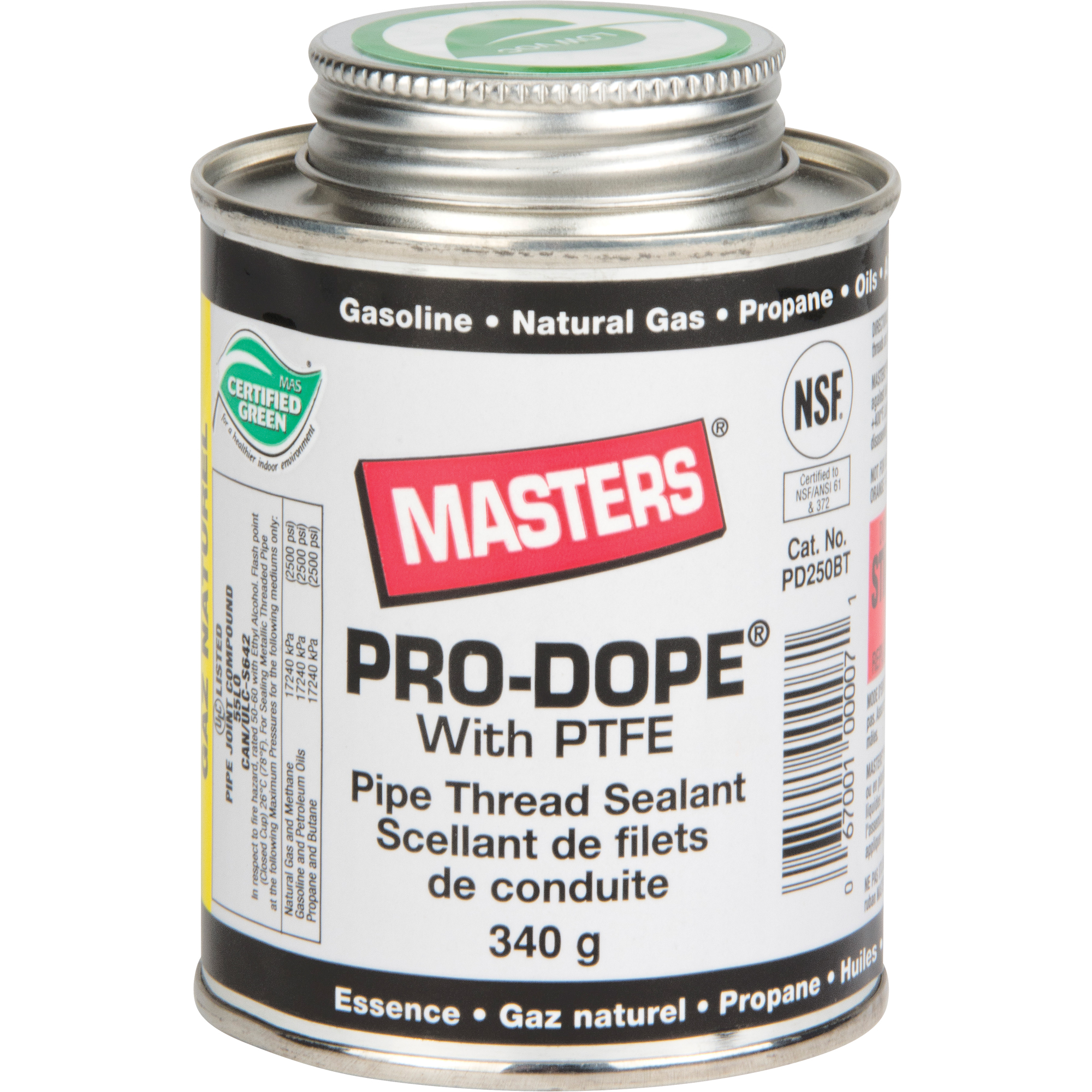 Scellant de filetage de tuyau, Canette à brosse, 250 ml, -129° C - 204° C/-200° F - 400° F