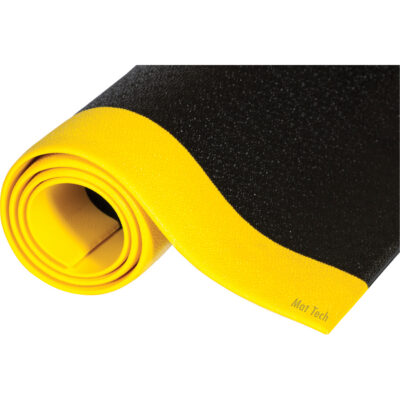 Tapis Comfort-KingMC, Lisse, 4' x 30' x 3/8", Noir/Jaune, Éponge