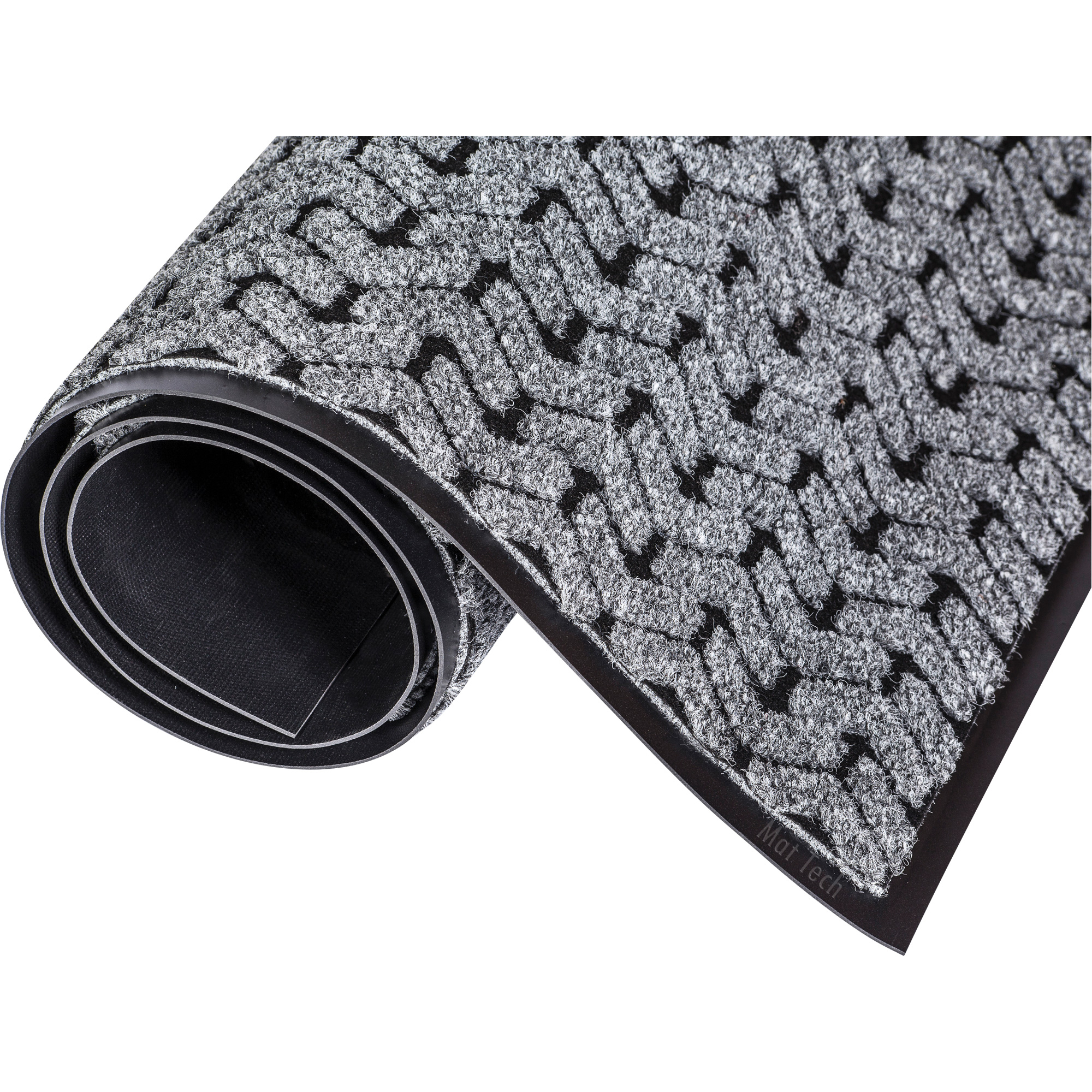 Tapis de couloir Tire-TrackMC, Essuie-pieds/grattoir, 4' x 60' x 3/8", Gris