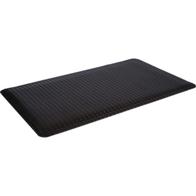Tapis de style plateforme WDMC, Losange, 2' x 10' x 5/8", Noir, Éponge
