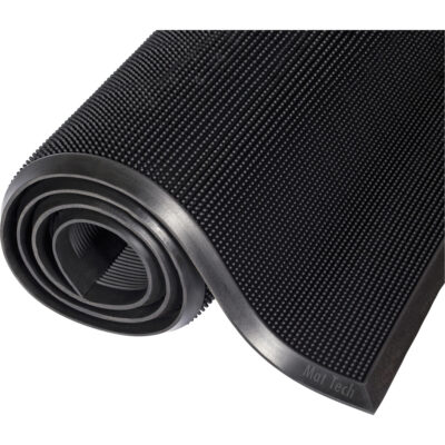 Tapis Mat-A-DorMC, Caoutchouc, Grattoir Type, Motif Style pointe de doigt, 2-2/3' x 3-1/4', Noir