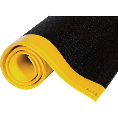 Tapis Tuff-SpunMD, Rugueux, 2' x 40' x 3/8", Noir/Jaune, Éponge en PVC