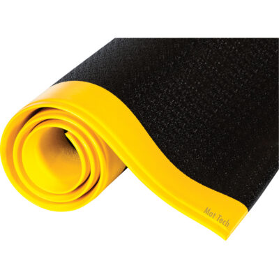 Tapis Wear-BondMC Tuff-SpunMD, Rugueux, 2' x 8' x 9/16", Noir/Jaune, Éponge en PVC