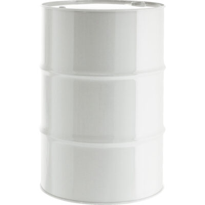Barils en acier, 55 gal. US (45,8 gal. imp.), Doublé, Blanc, Dessus fermé, 1A1/Y1.8/300, Calibre 16