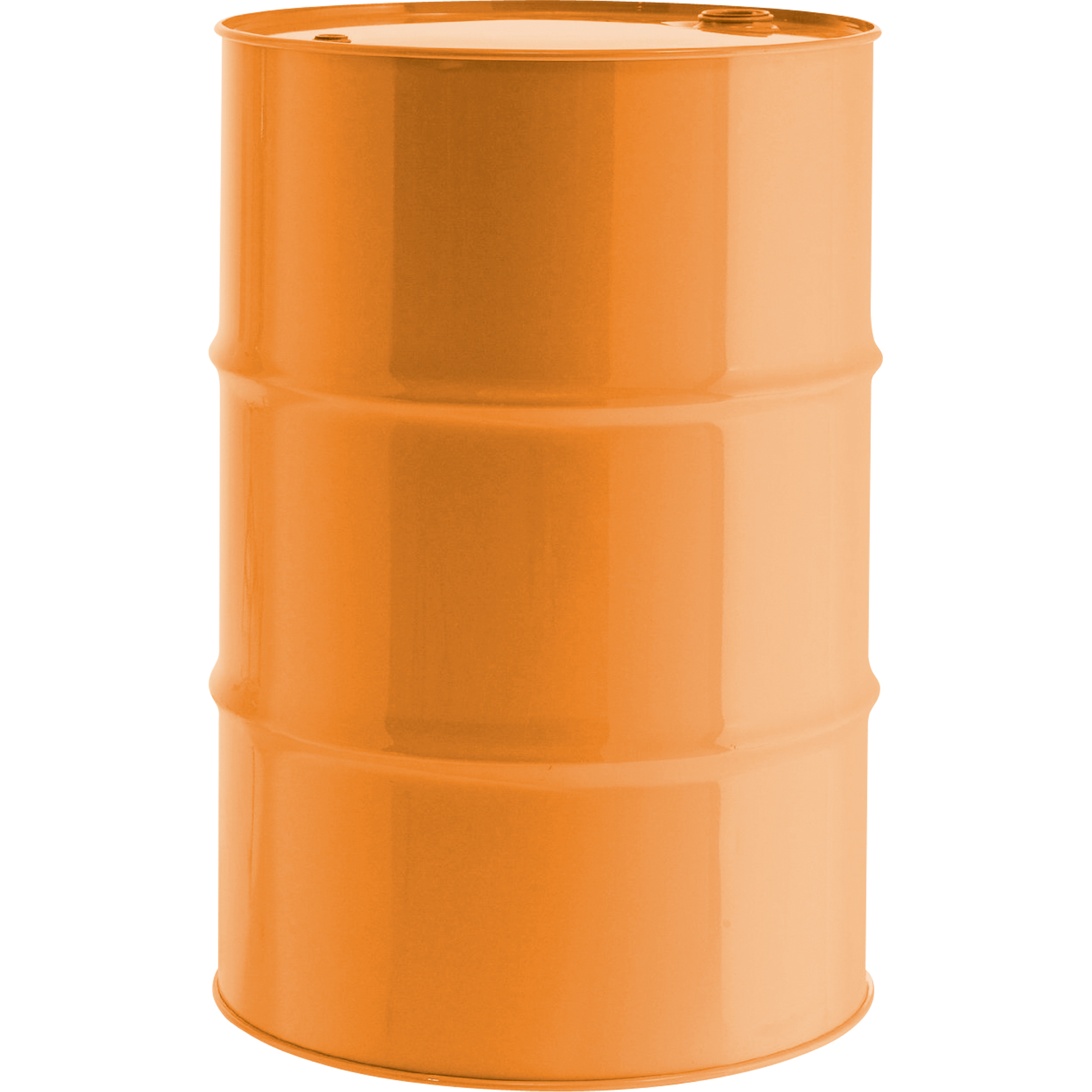 Barils en acier, 55 gal. US (45,8 gal. imp.), Non doublé, Orange, Dessus fermé, UN1A1/Y1.8/300, Calibre 16