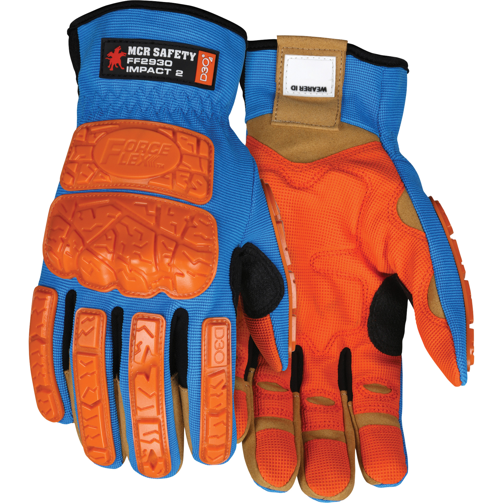 Gants antichocs ForceflexMD, Moyen, Paume en Synthétique, Poignet À enfiler