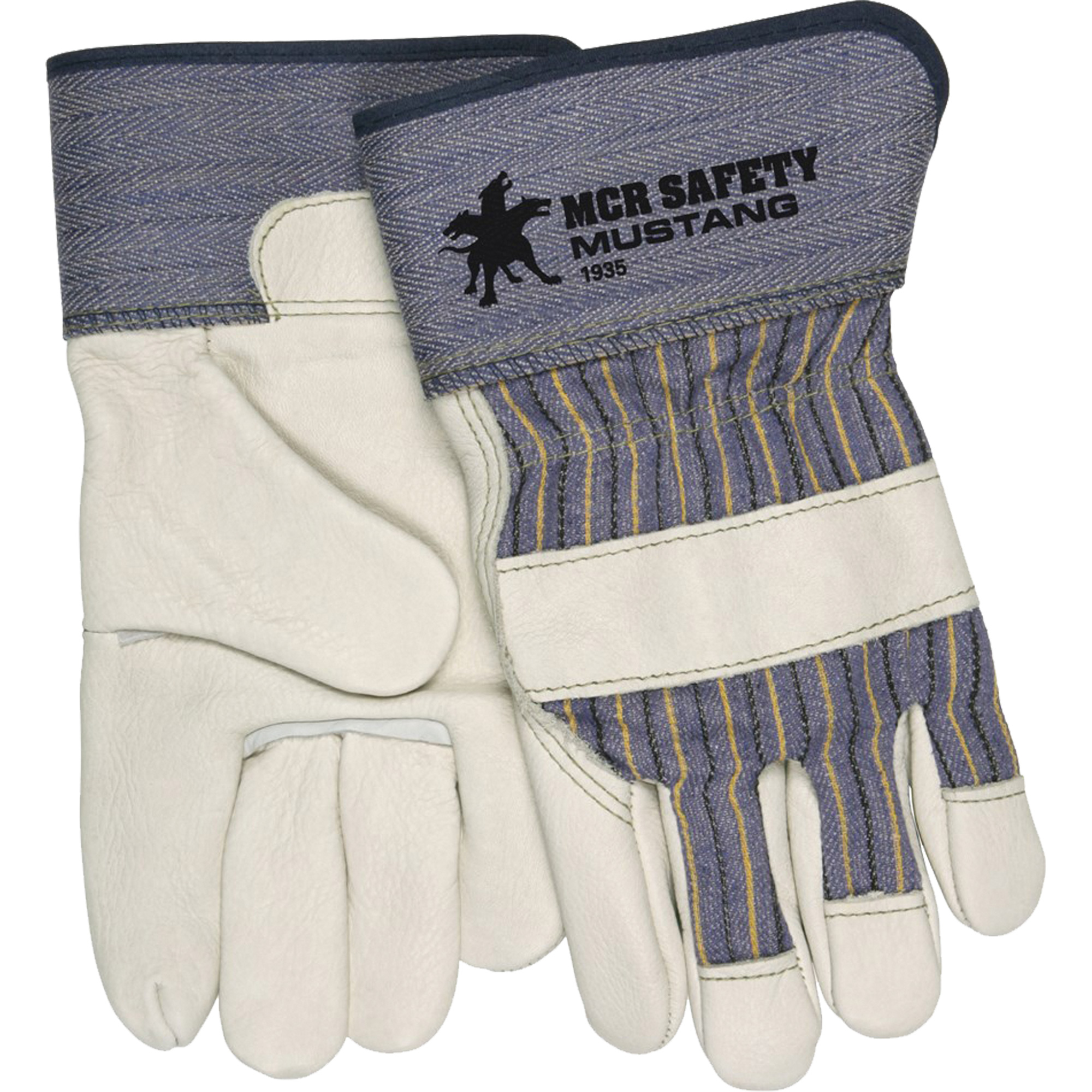Gants d’ajusteur Mustang, Grand, Paume en Cuir fleur de vache, Doublure en Molleton