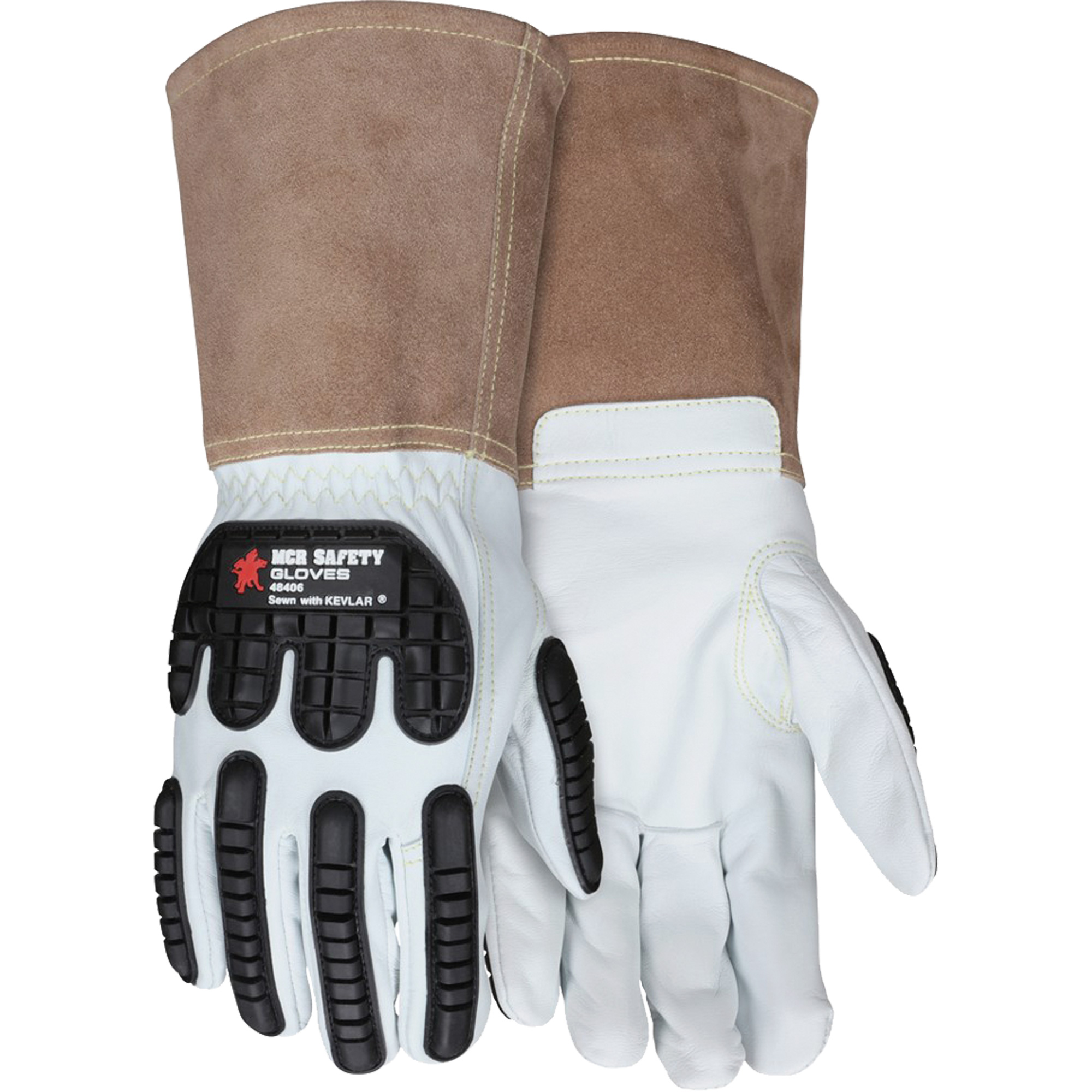 Gants en cuir pour le soudage, T-Grand, Paume en Chèvre, Poignet Manchette