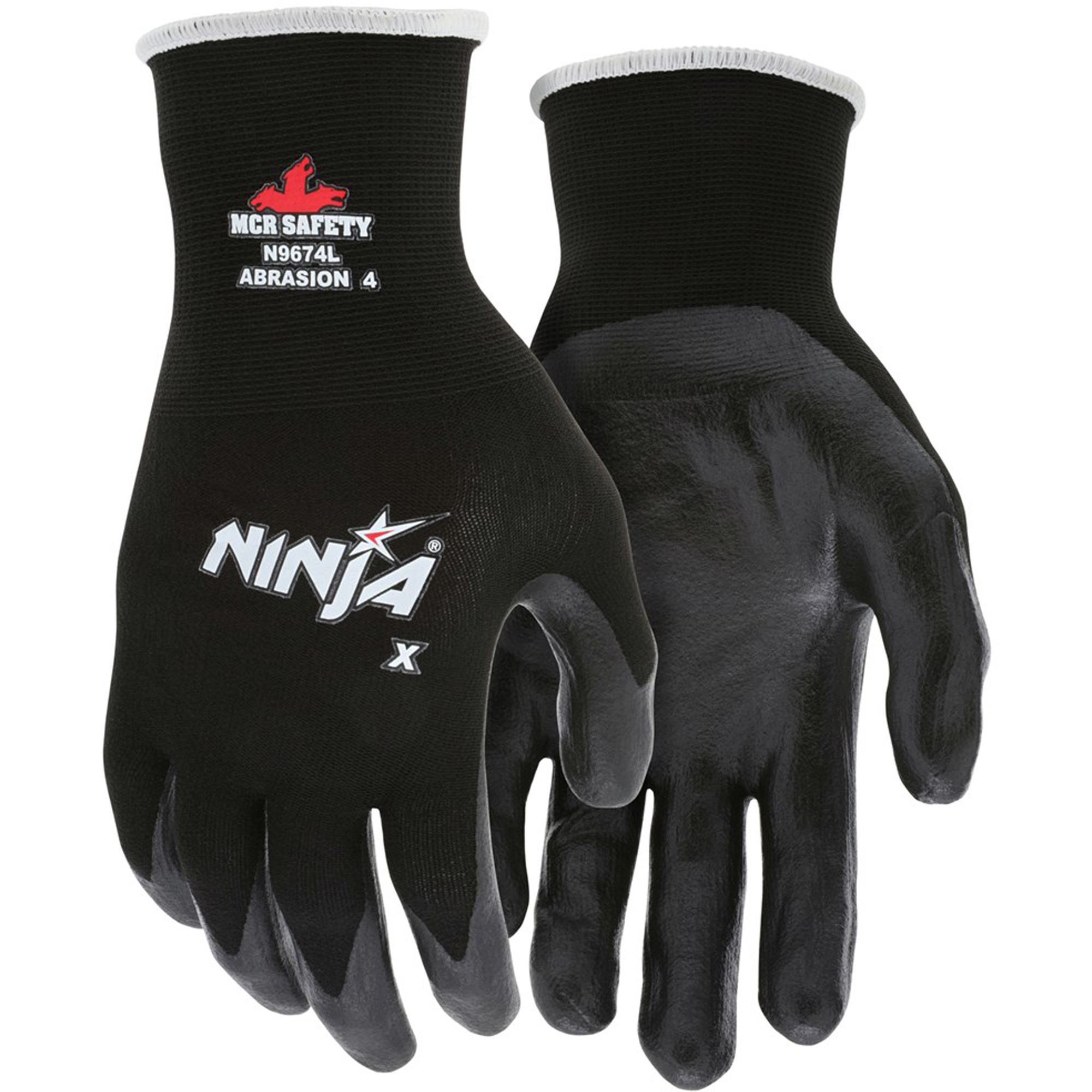 Gants enduits NinjaMD, Grand, Rêvetement Bipolymère, Calibre 15, Enveloppe en Nylon/LycraMD