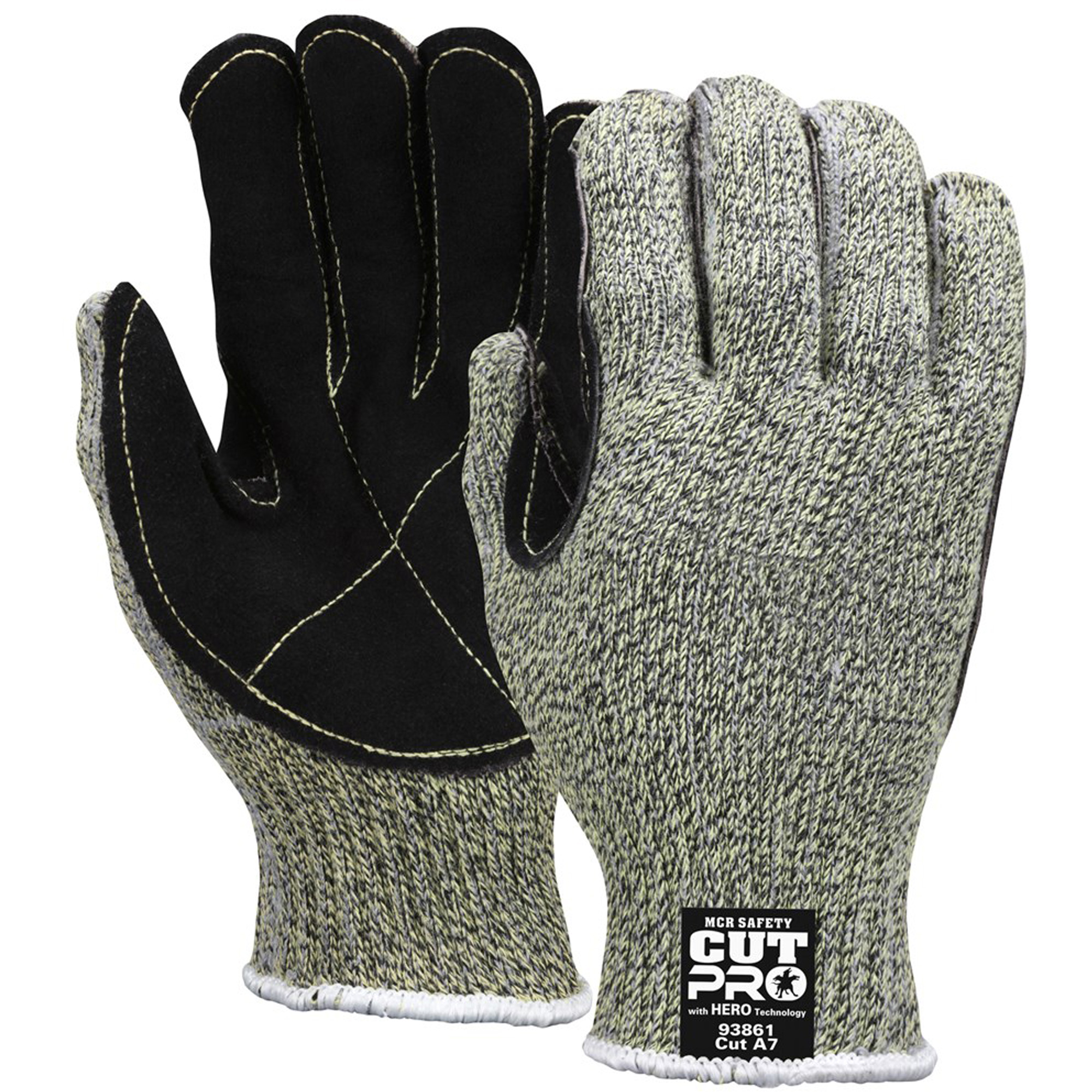 Gants résistants aux coupures HeroMC, Taille Moyen/8, Calibre 7, Enveloppe en PEHD/KevlarMD/Acier inoxydable, ANSI/ISEA 105 niveau 4