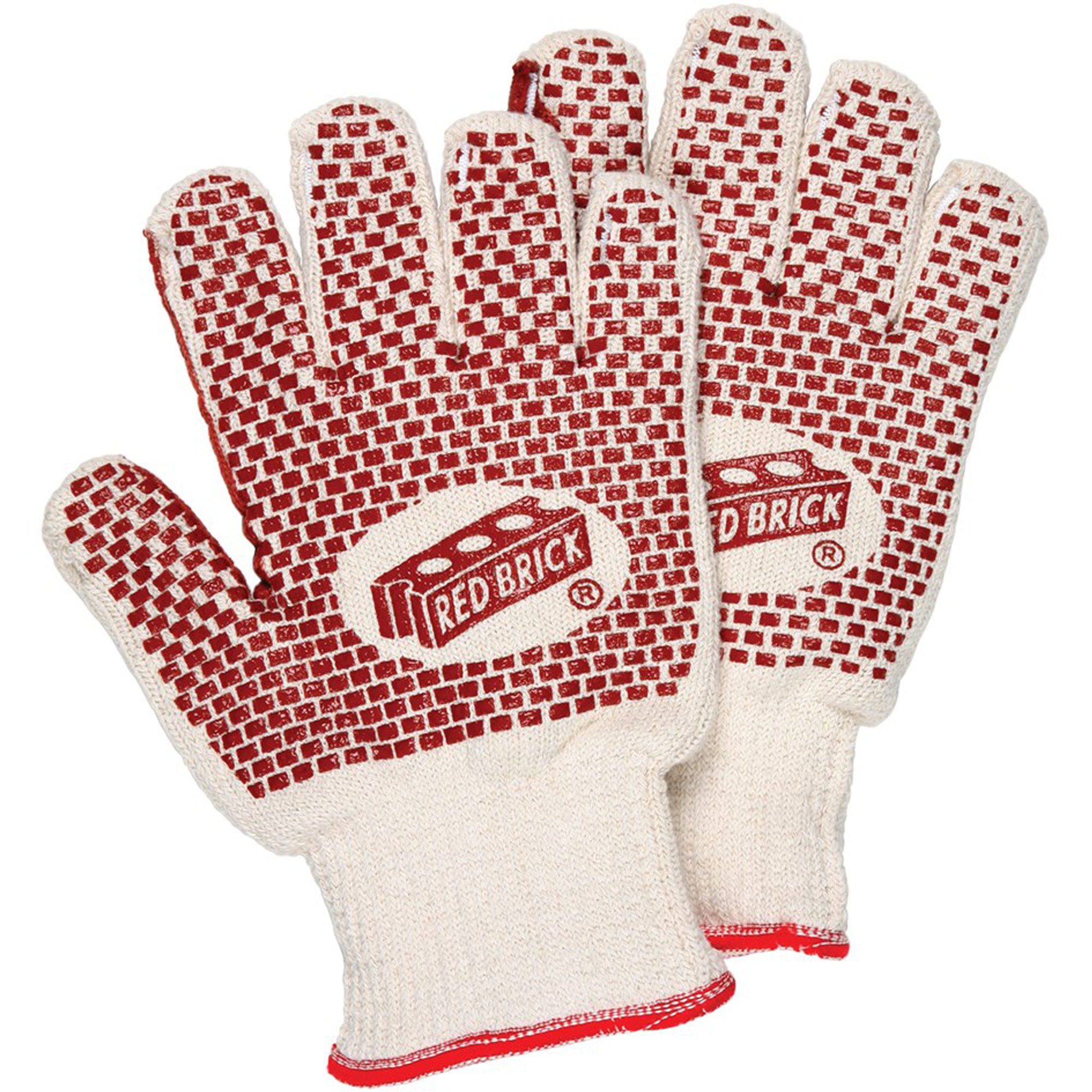 Gants réversibles en tissu éponge Red BrickMD, Coton, Deux côtés, Calibre 10, Petit