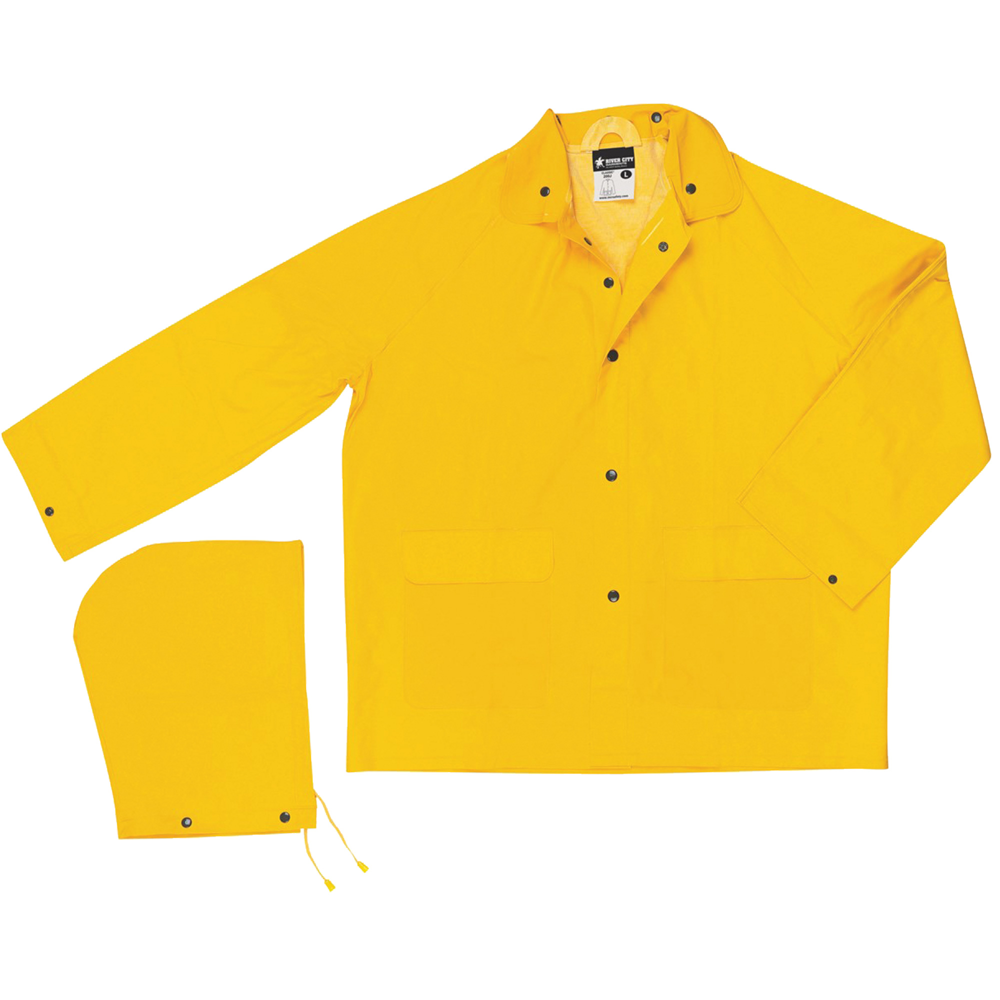 Imperméable de série classique avec capuchon amovible, Polyester/PVC, 2T-Grand, Jaune