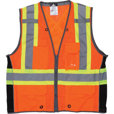 Veste de sécurité pour arpenteur, Orange haute visibilité, 4T-Grand, Polyester