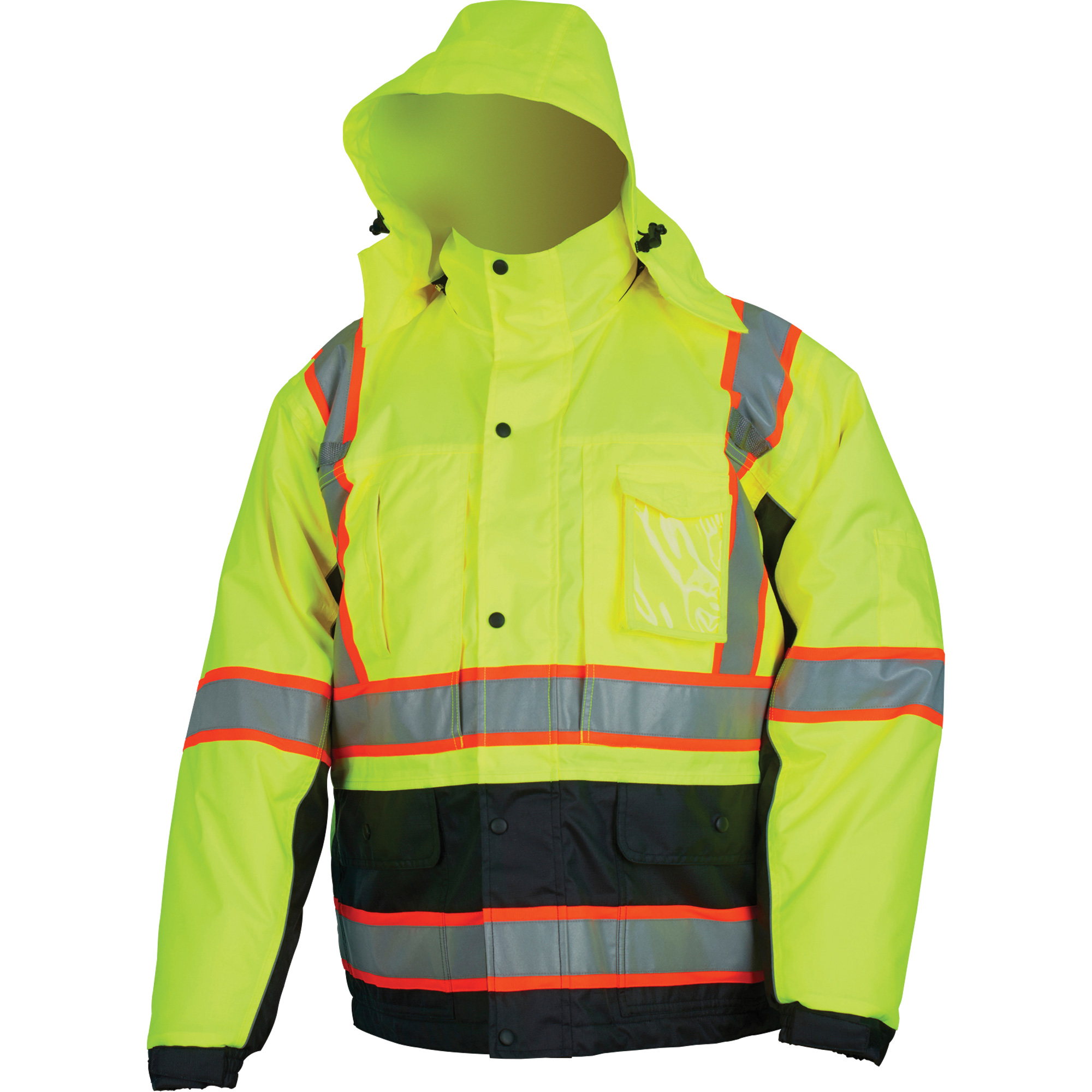 Veste isolée haute visibilité, Polyester/Polyuréthane, Jaune lime haute visibilité, 4T-Grand