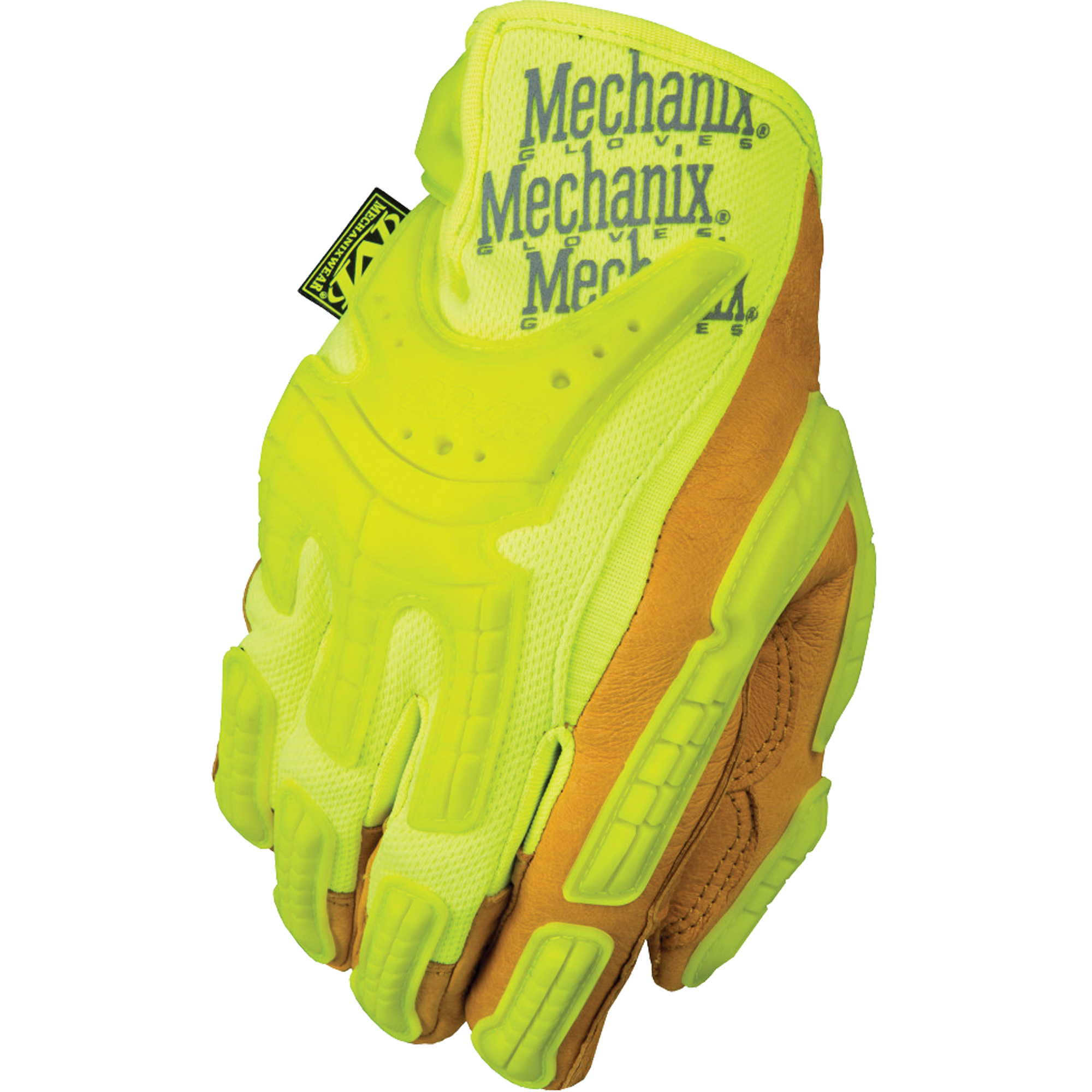 Gants antichocs haute visibilité service lourd pour mécaniciens, Paume Synthétique, Taille Moyen/9