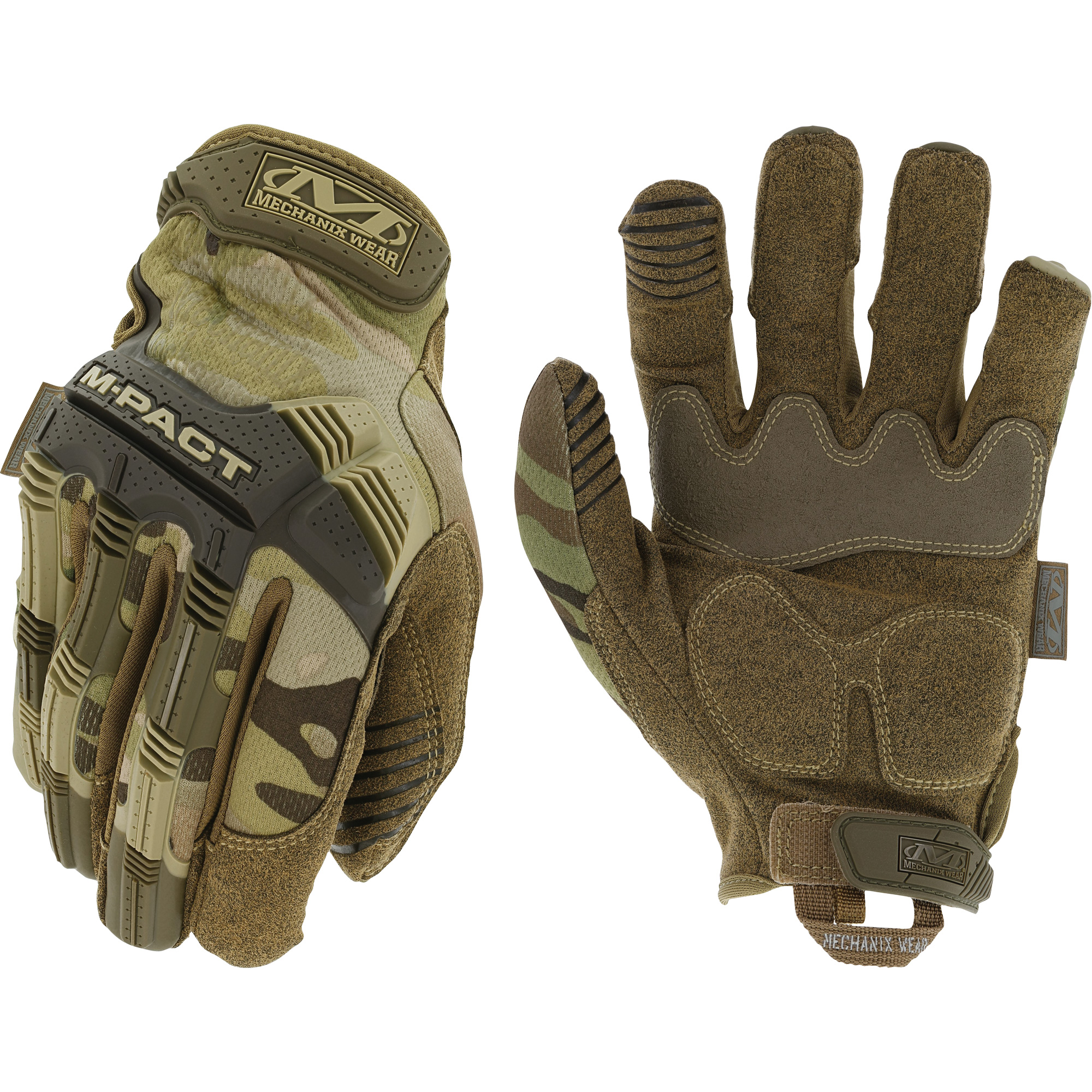 Gants antichocs tactiques MultiCam M-PactMD, 10, Paume en Synthétique, Poignet Boucle et crochet