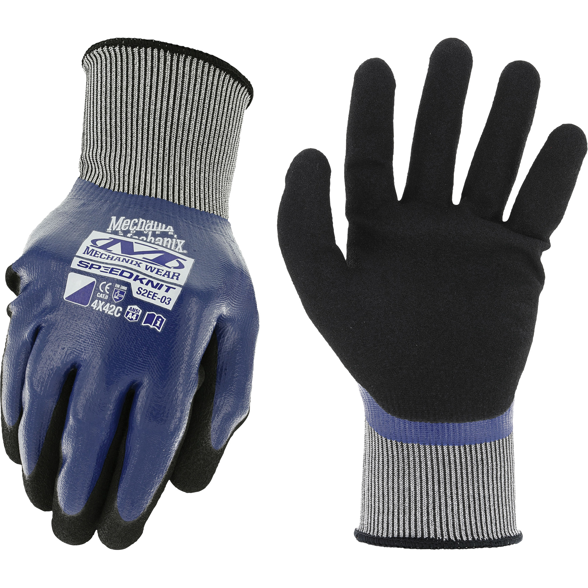 Gants de travail SpeedKnitMC Shield C4, Taille T-Grand/10, Calibre 18, Revêtement Nitrile, Enveloppe en Nylon/Spandex, ASTM ANSI niveau A4/EN 388 niveau C