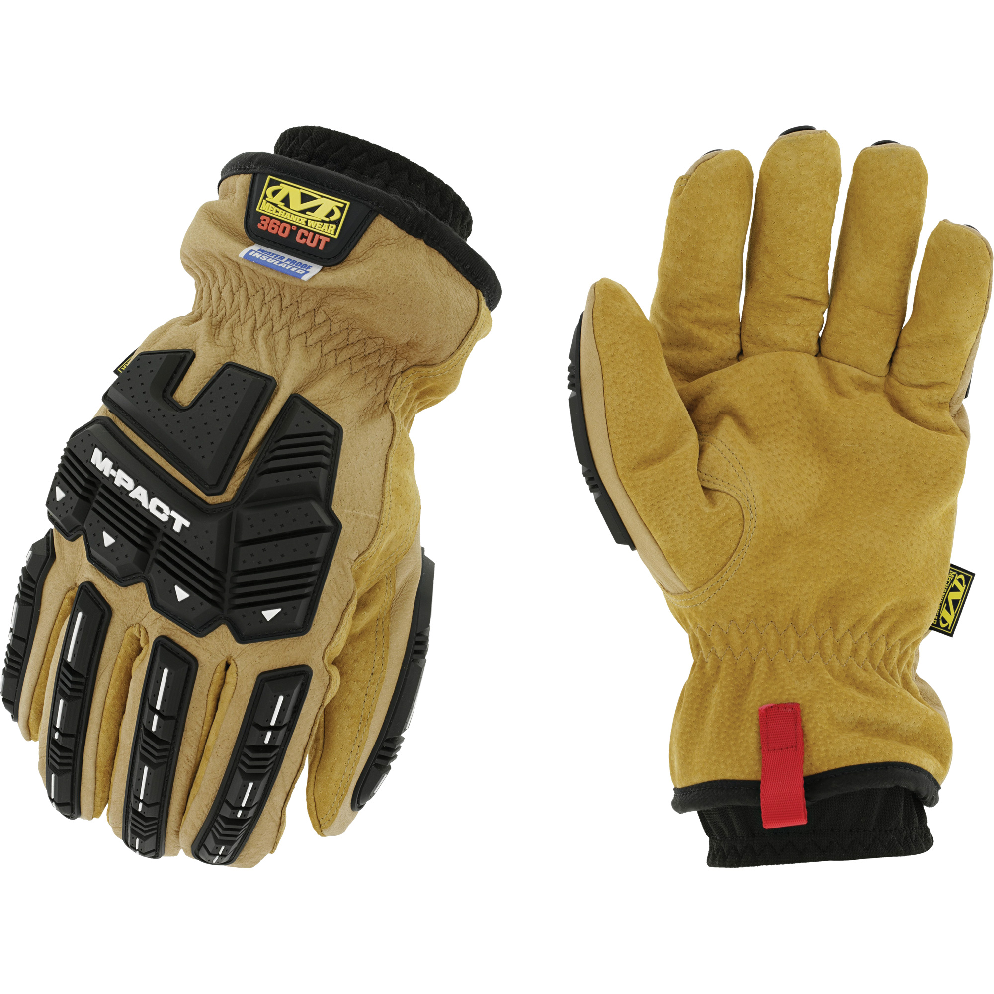 Gants imperméables ColdworkMCM-PactMD, 12, Paume en Cuir fleur, Poignet Élastique