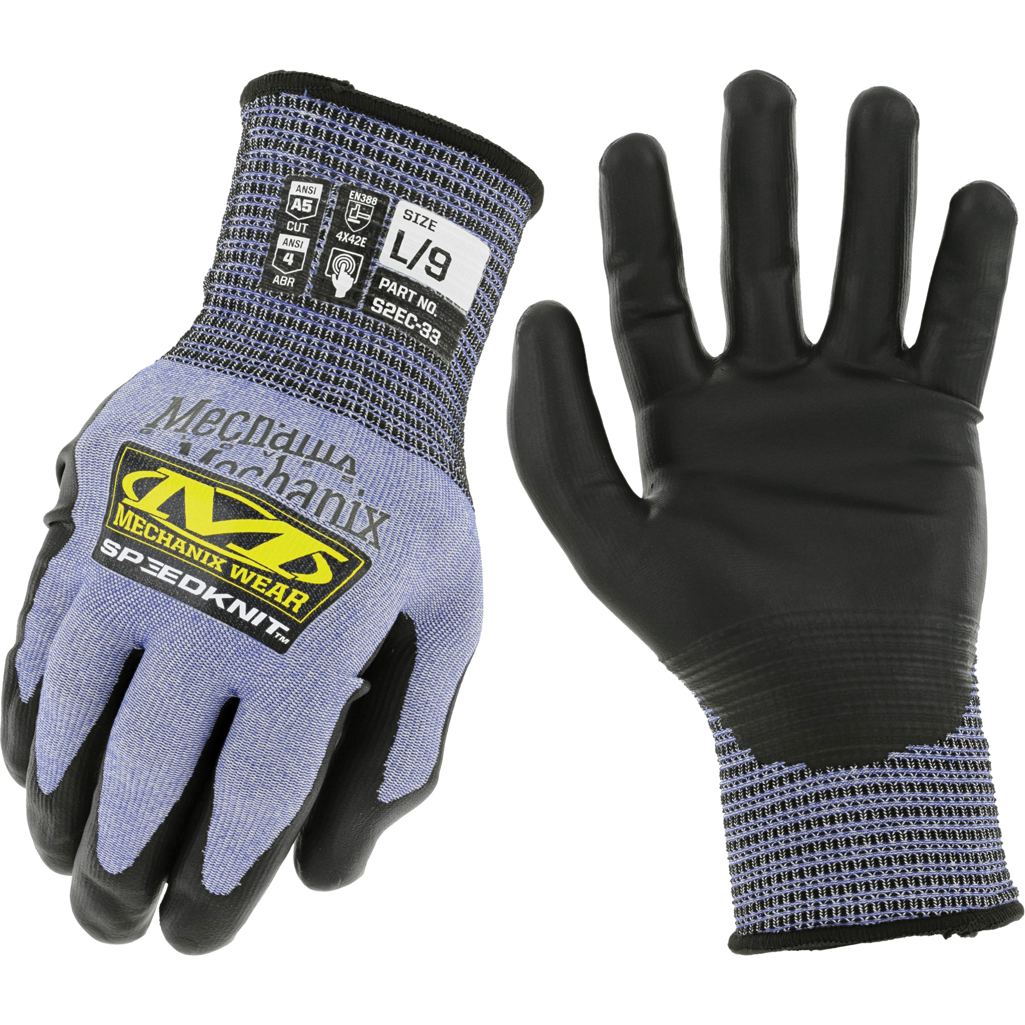 Gants résistants aux coupures SpeeKnitMC S2EC33, Taille 2T-Grand/11, Calibre 18, Revêtement Uréthane, Enveloppe en PEHP/Tungstène, ASTM ANSI niveau A5/EN 388 niveau D