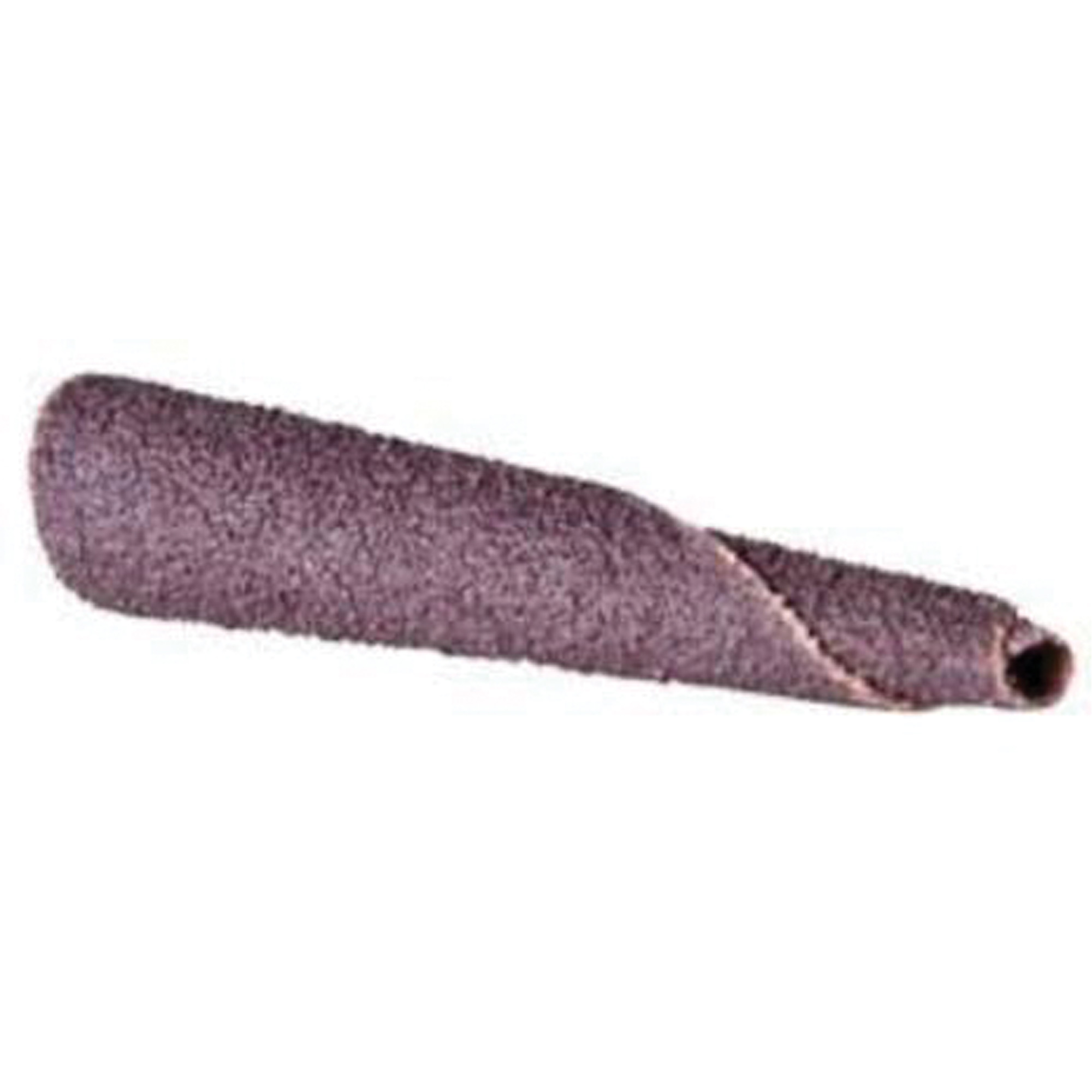 Cartouche de bande abrasive conique ALO, 100 Grain, 5/16" dia., Oxyde d'aluminium, 1-1/2" lo, 1/4" Dimension de l'arbre