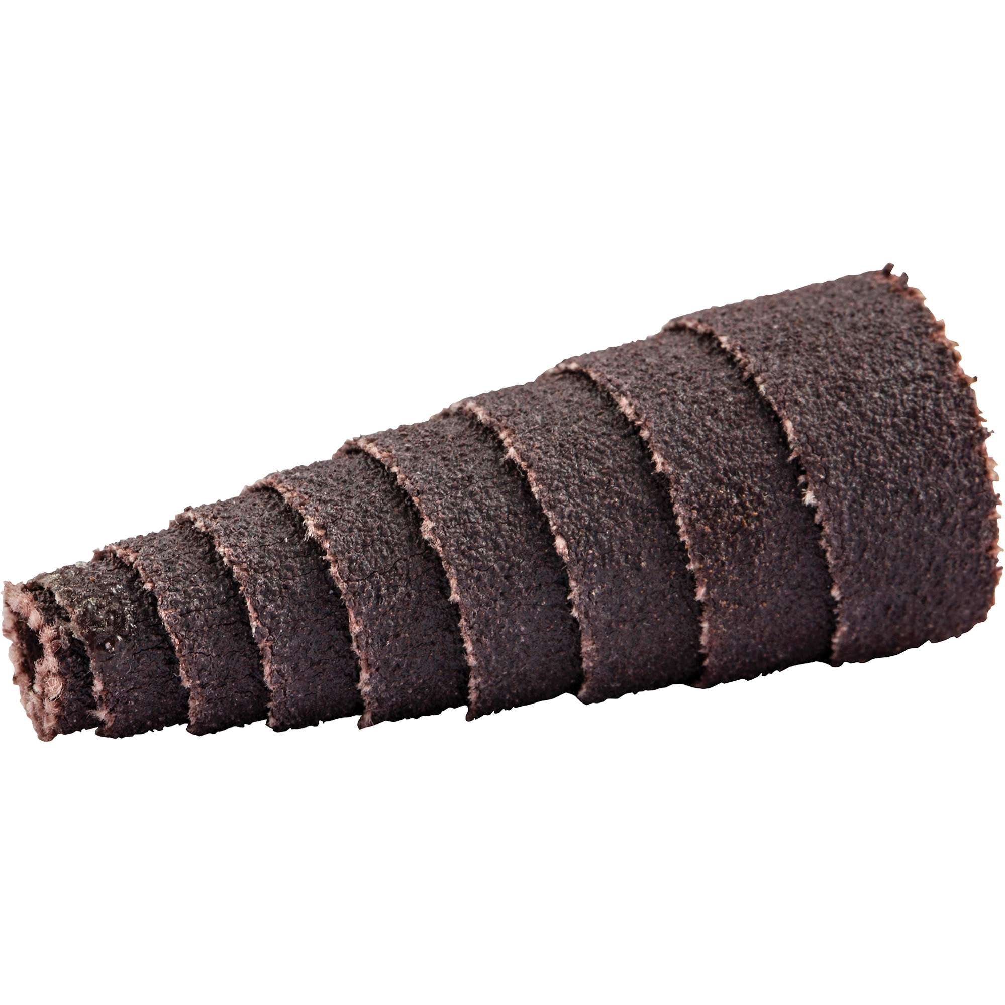 Cartouche de bande abrasive conique ALO, 120 Grain, 1/2" dia., Oxyde d'aluminium, 2" lo, 1/8" Dimension de l'arbre